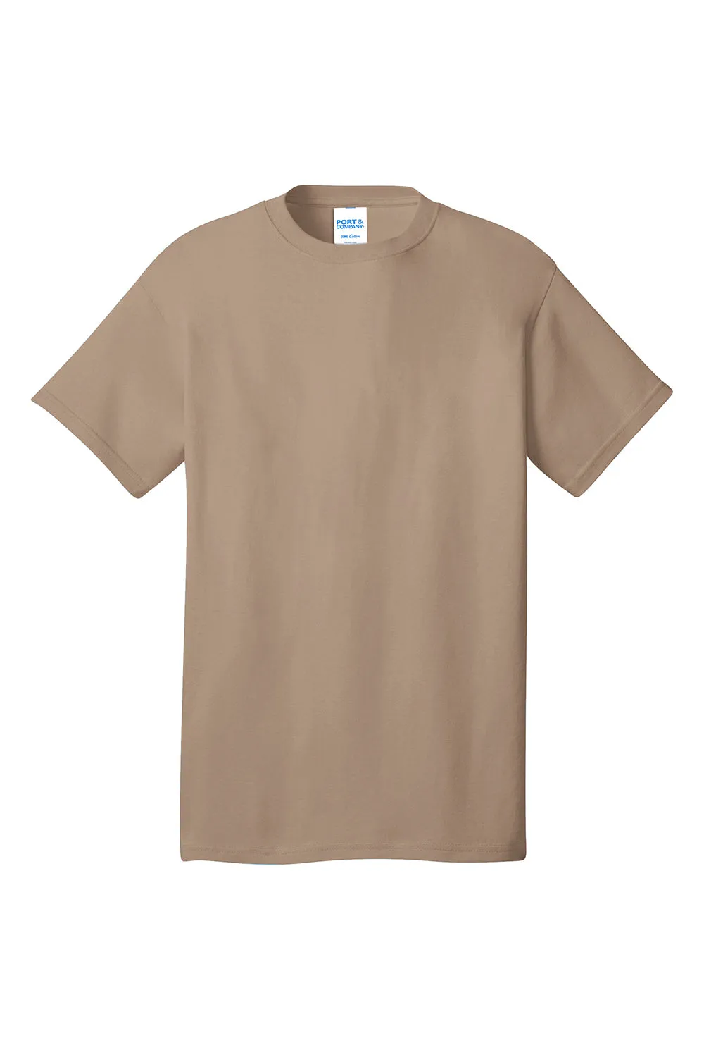 Port & Company Mens Core Short Sleeve Crewneck T-Shirt - Sand Brown