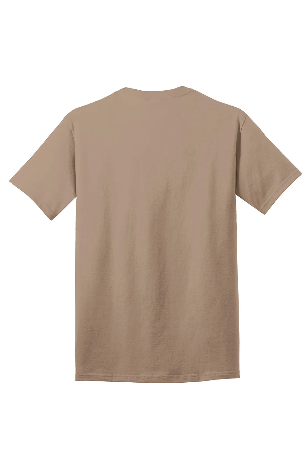 Port & Company Mens Core Short Sleeve Crewneck T-Shirt - Sand Brown