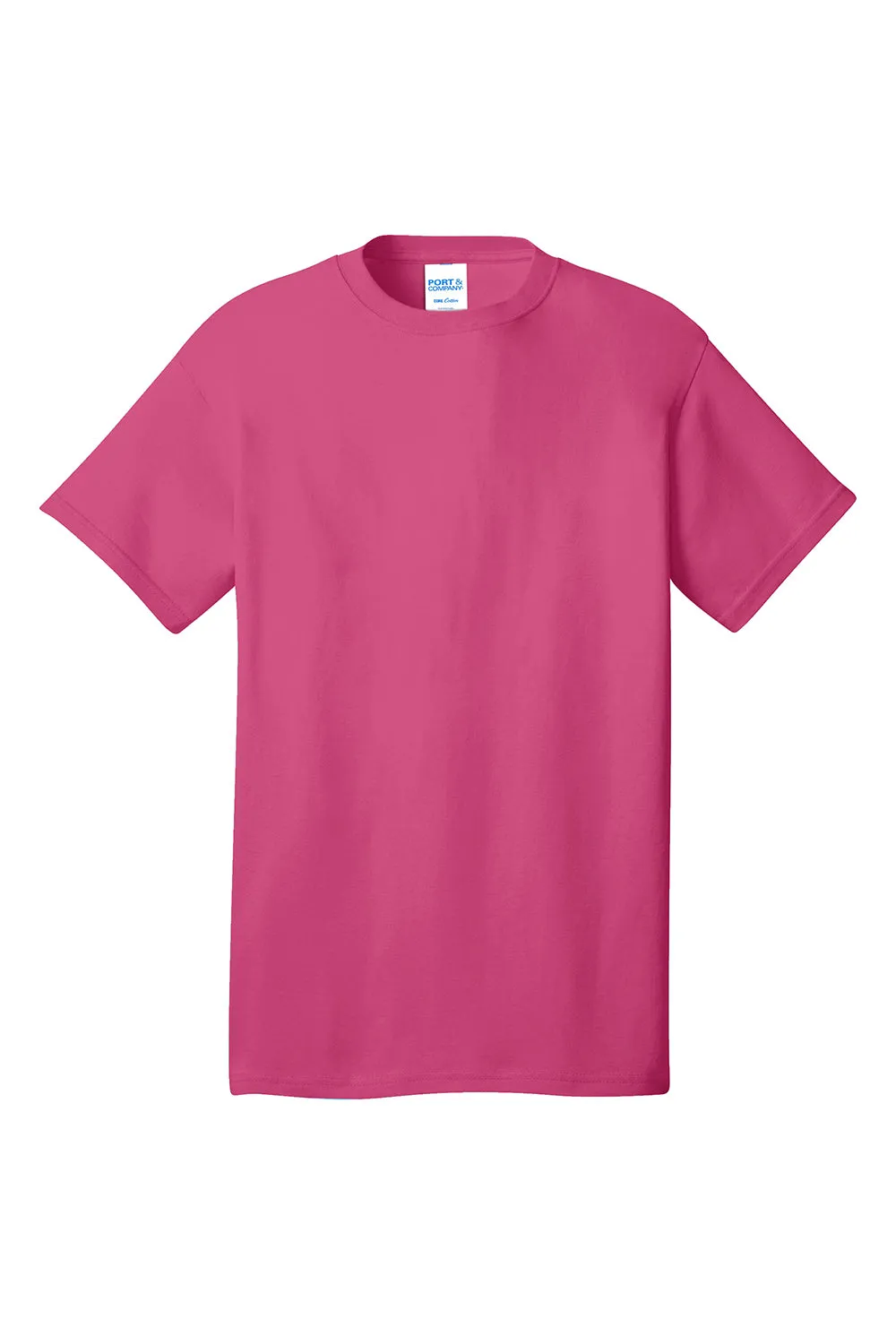 Port & Company Mens Core Short Sleeve Crewneck T-Shirt - Sangria Pink
