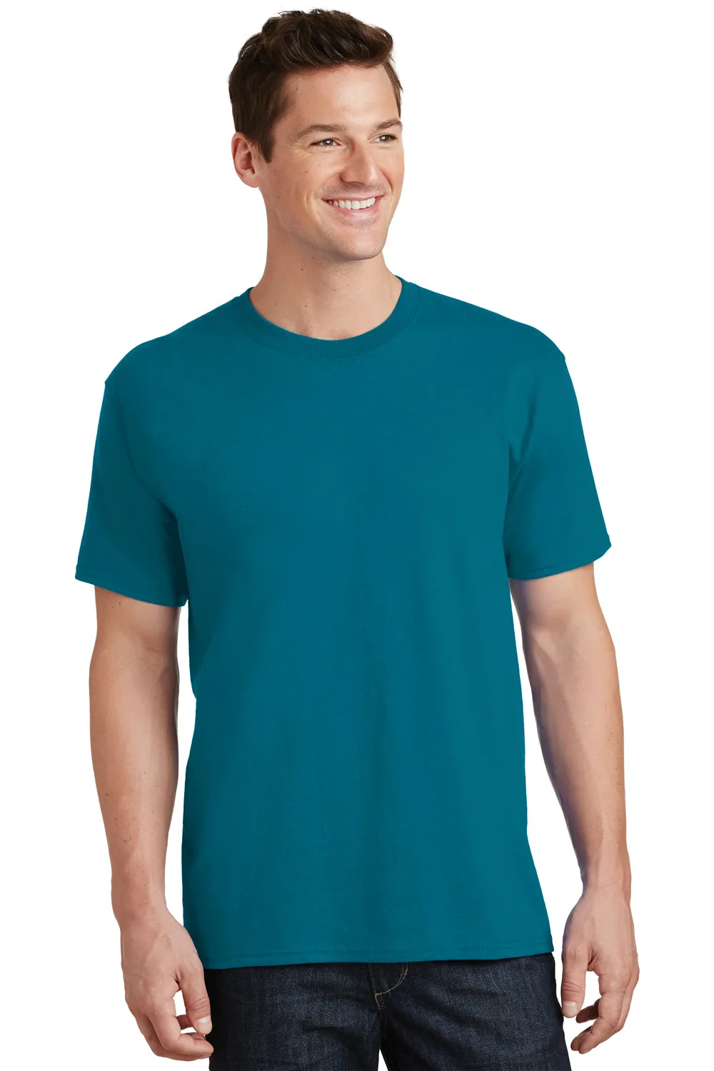 Port & Company Mens Core Short Sleeve Crewneck T-Shirt - Teal Green