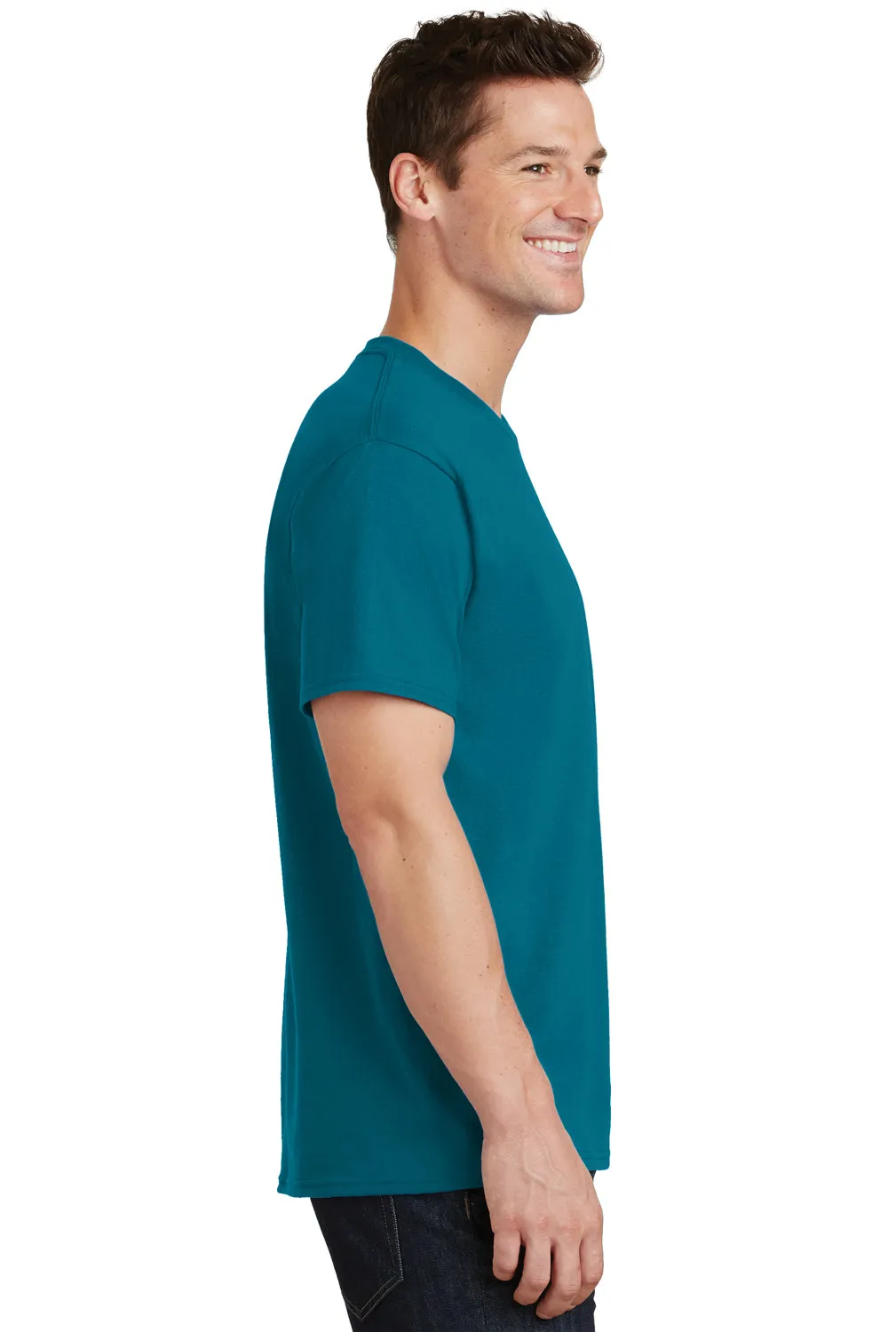 Port & Company Mens Core Short Sleeve Crewneck T-Shirt - Teal Green
