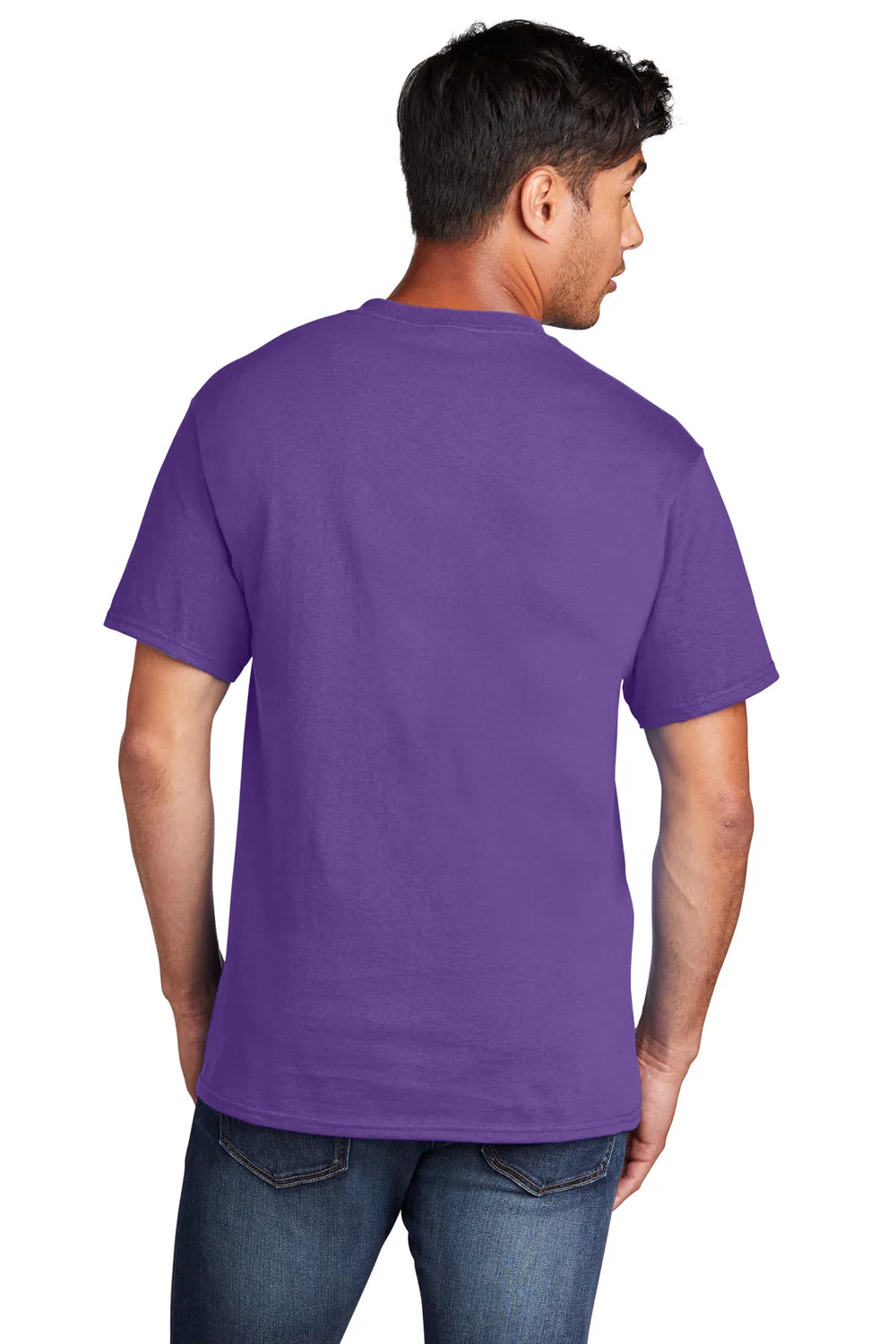 Port & Company Mens Core Short Sleeve Crewneck T-Shirt - Team Purple