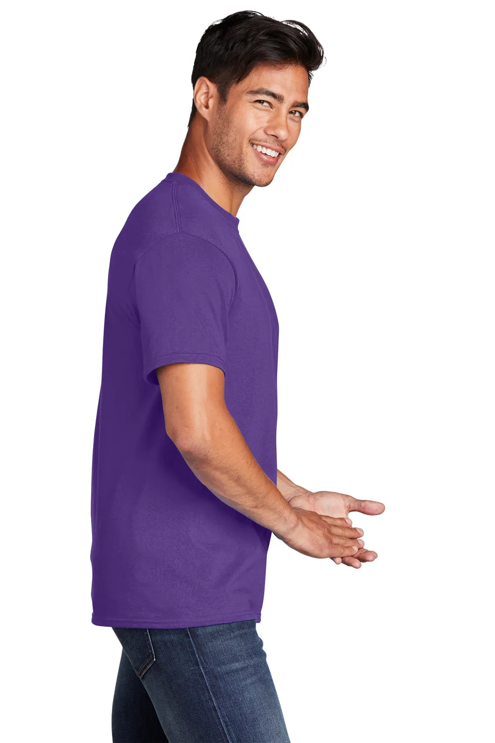 Port & Company Mens Core Short Sleeve Crewneck T-Shirt - Team Purple