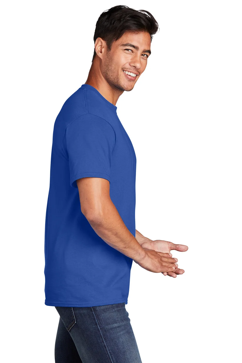 Port & Company Mens Core Short Sleeve Crewneck T-Shirt - True Royal Blue