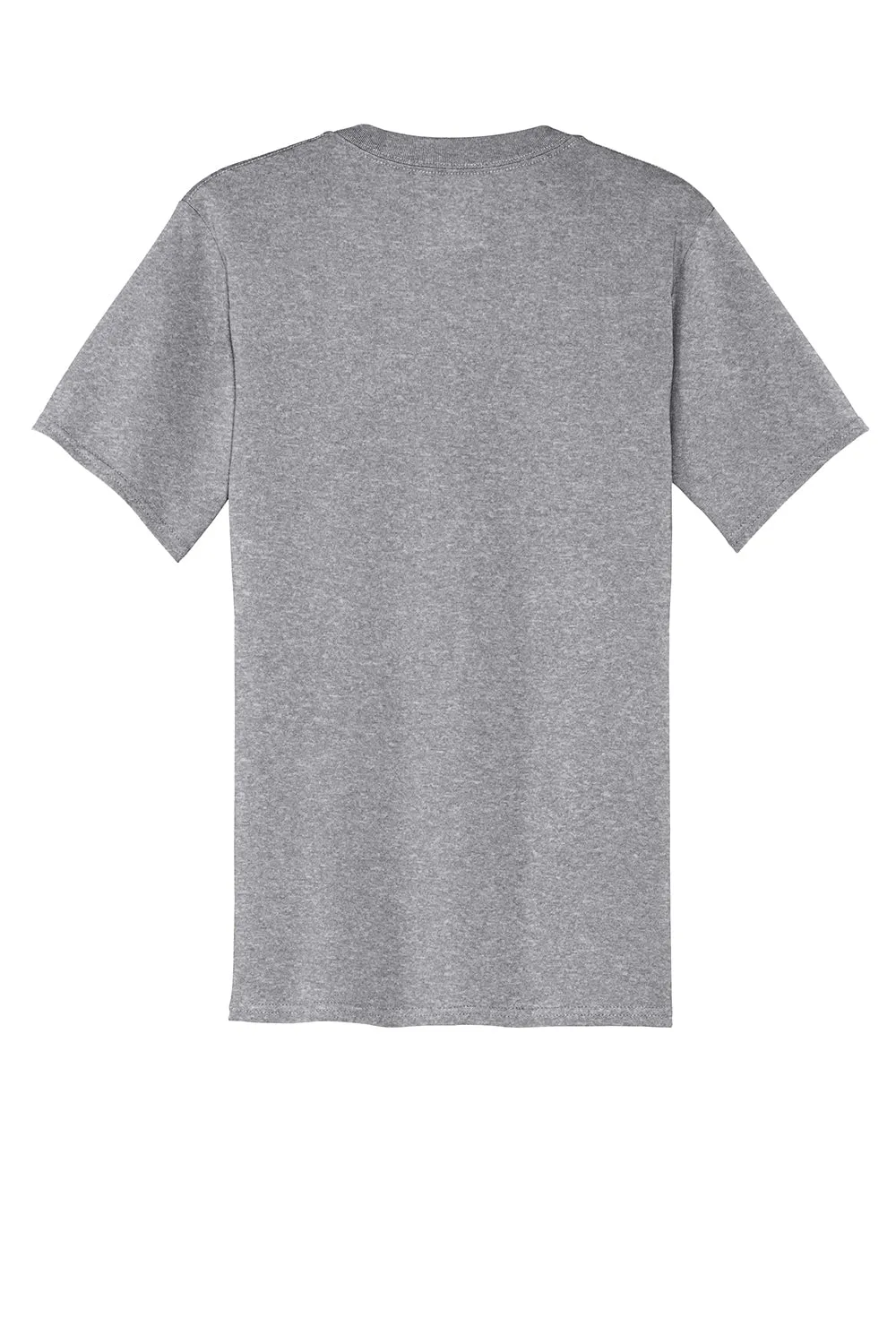 Port & Company Mens Core Short Sleeve Crewneck T-Shirt w/ Pocket - Heather Grey