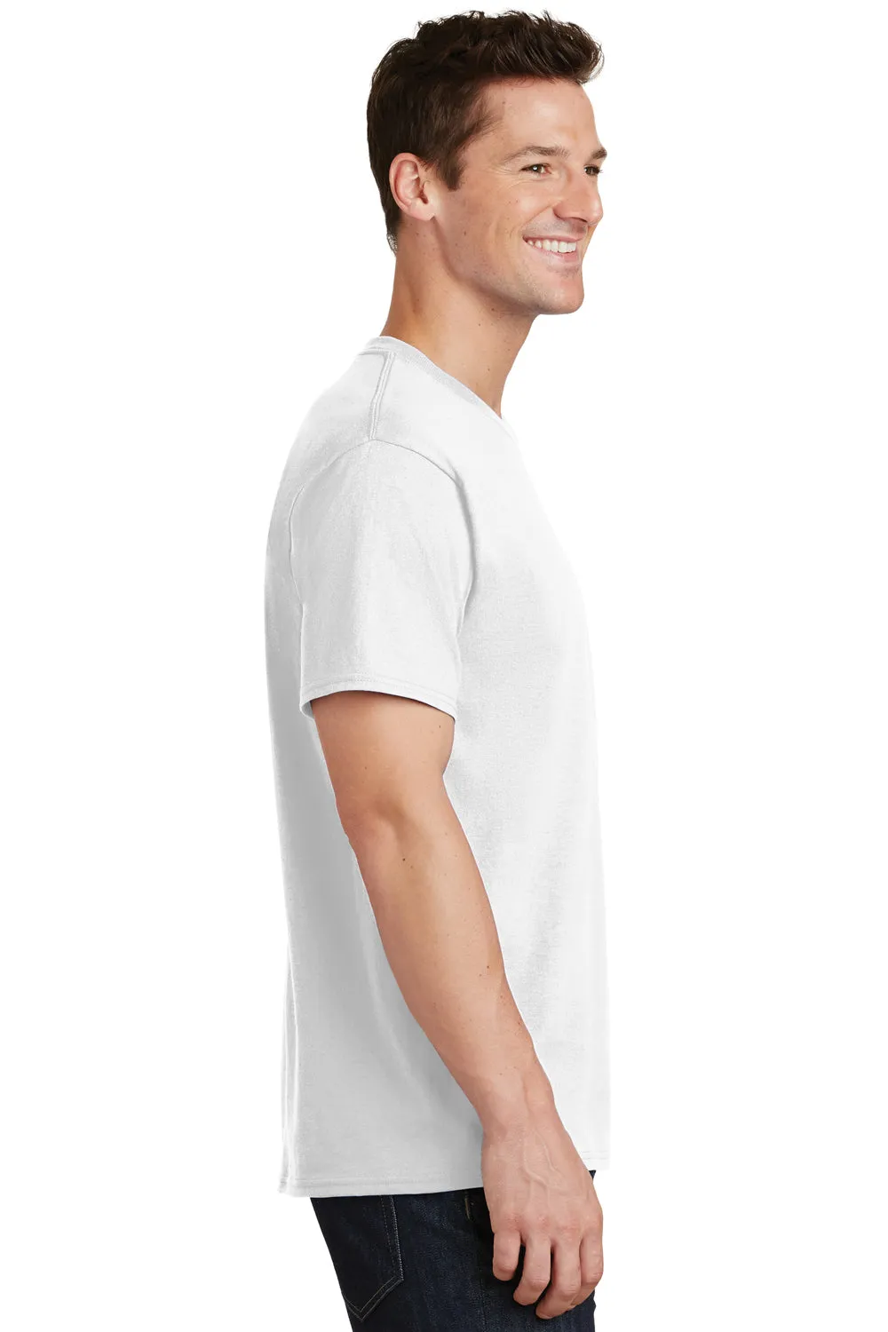 Port & Company Mens Core Short Sleeve Crewneck T-Shirt - White