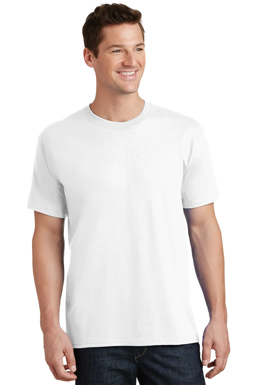 Port & Company Mens Core Short Sleeve Crewneck T-Shirt - White