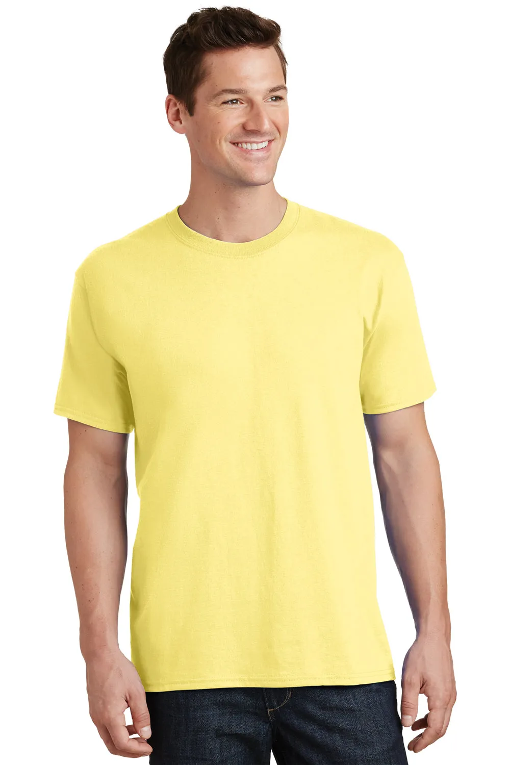 Port & Company Mens Core Short Sleeve Crewneck T-Shirt - Yellow