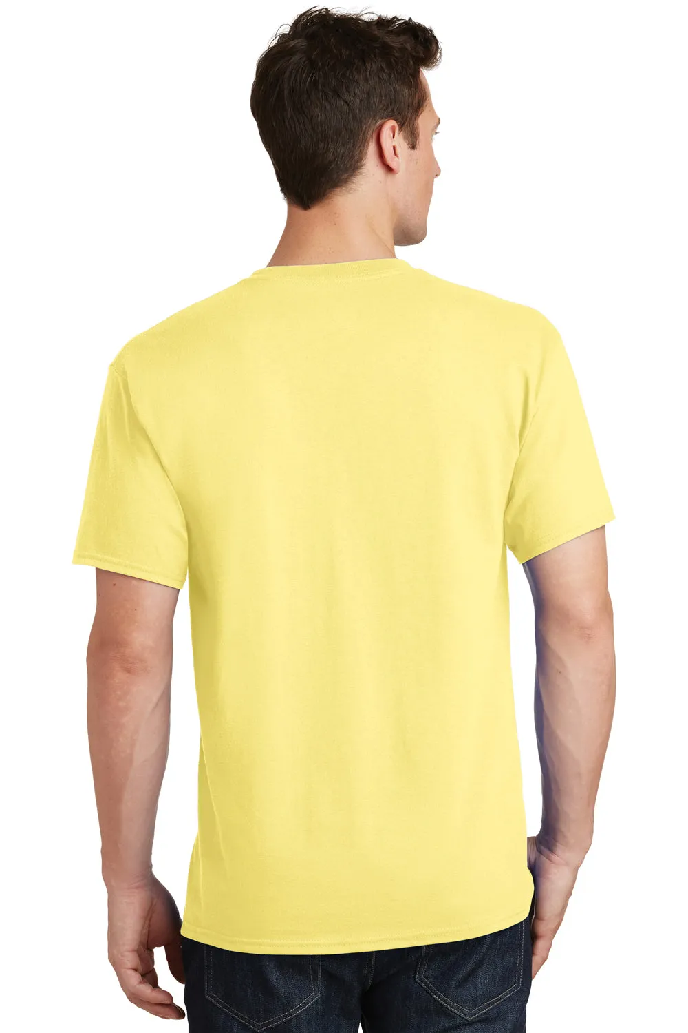 Port & Company Mens Core Short Sleeve Crewneck T-Shirt - Yellow