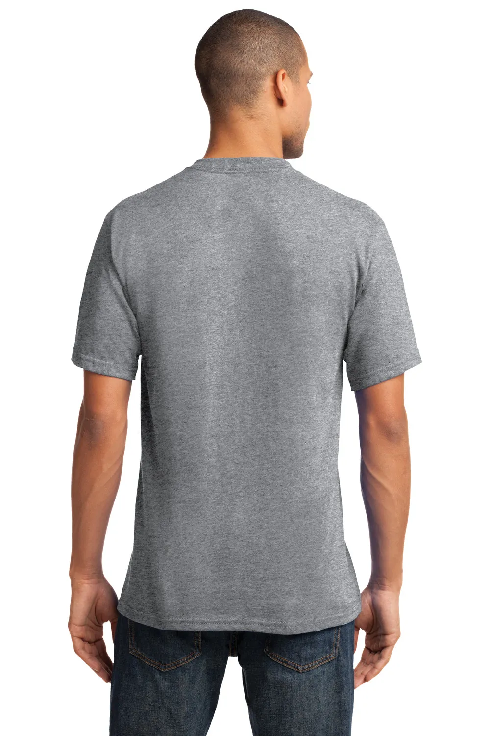 Port & Company Mens Core Short Sleeve V-Neck T-Shirt - Heather Grey