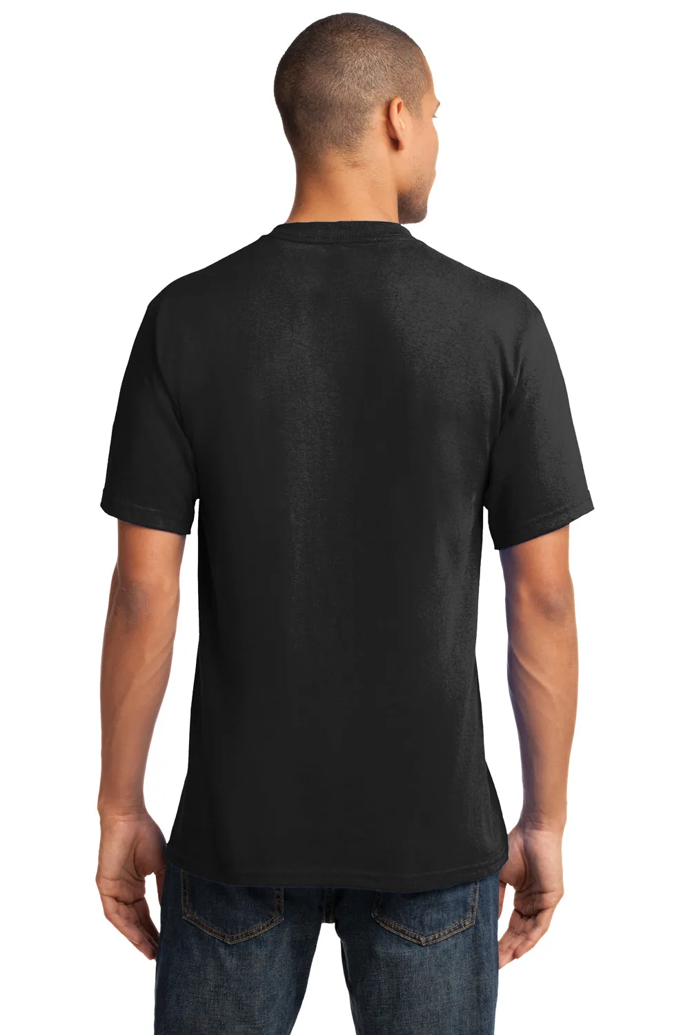 Port & Company Mens Core Short Sleeve V-Neck T-Shirt - Jet Black