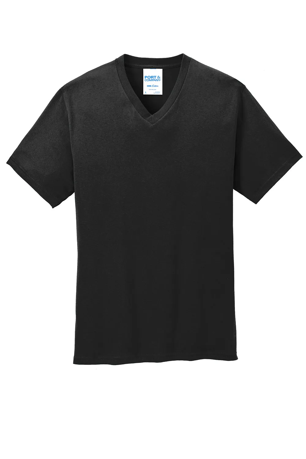 Port & Company Mens Core Short Sleeve V-Neck T-Shirt - Jet Black