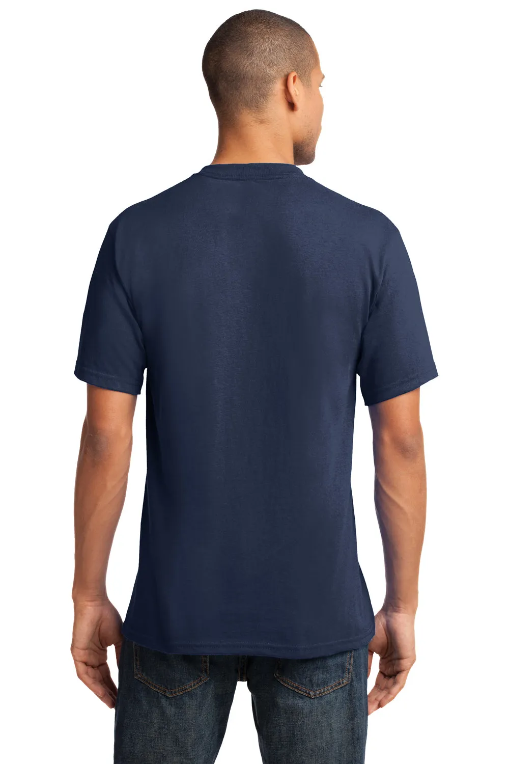 Port & Company Mens Core Short Sleeve V-Neck T-Shirt - Navy Blue