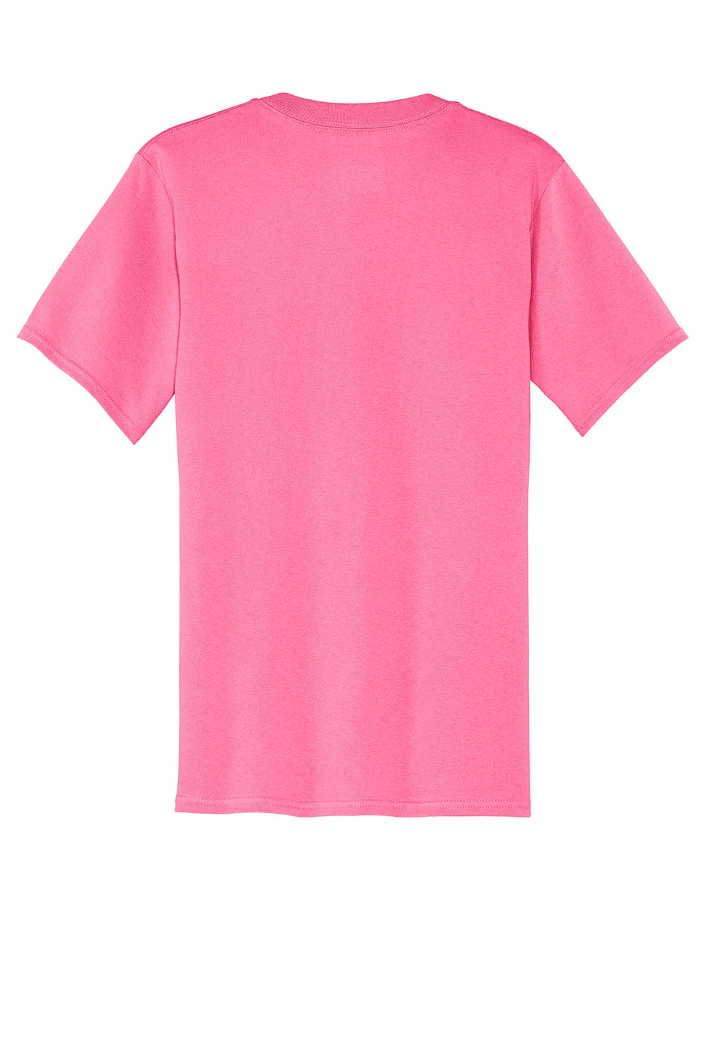 Port & Company Mens Core Short Sleeve V-Neck T-Shirt - Neon Pink