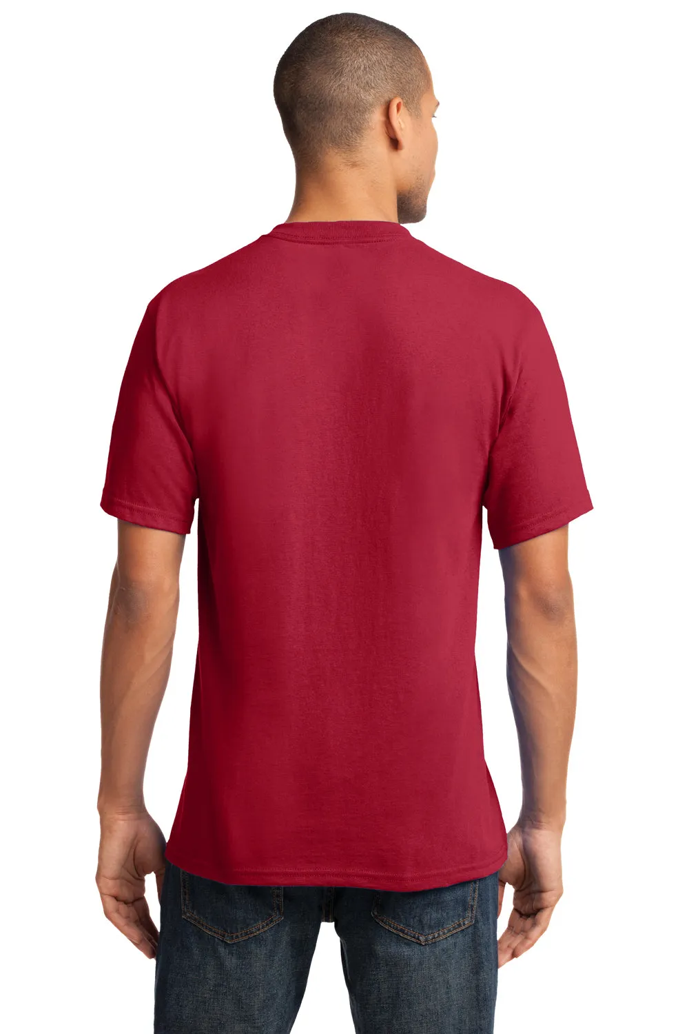 Port & Company Mens Core Short Sleeve V-Neck T-Shirt - Red