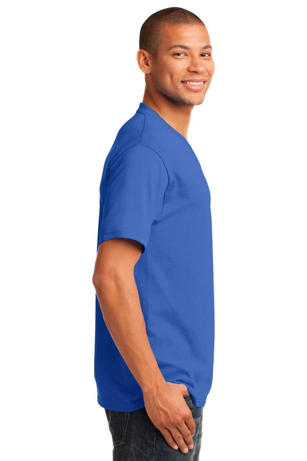 Port & Company Mens Core Short Sleeve V-Neck T-Shirt - Royal Blue