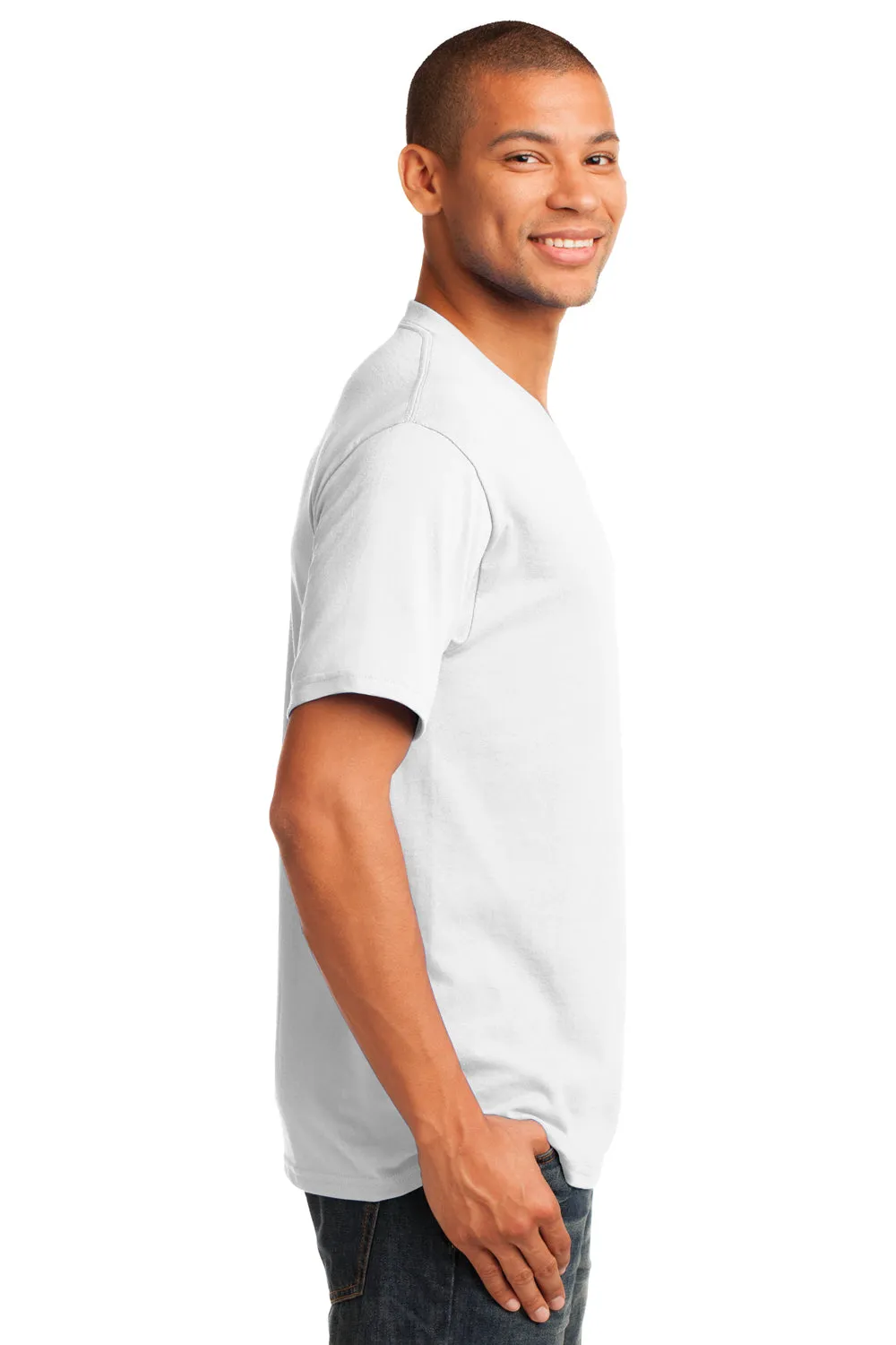 Port & Company Mens Core Short Sleeve V-Neck T-Shirt - White