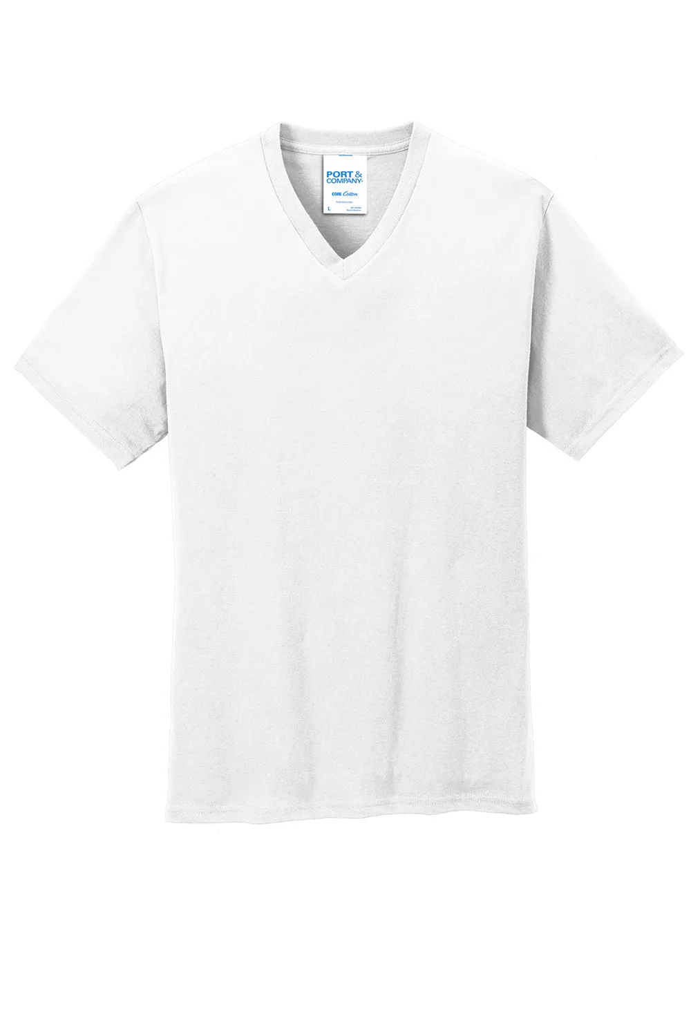 Port & Company Mens Core Short Sleeve V-Neck T-Shirt - White
