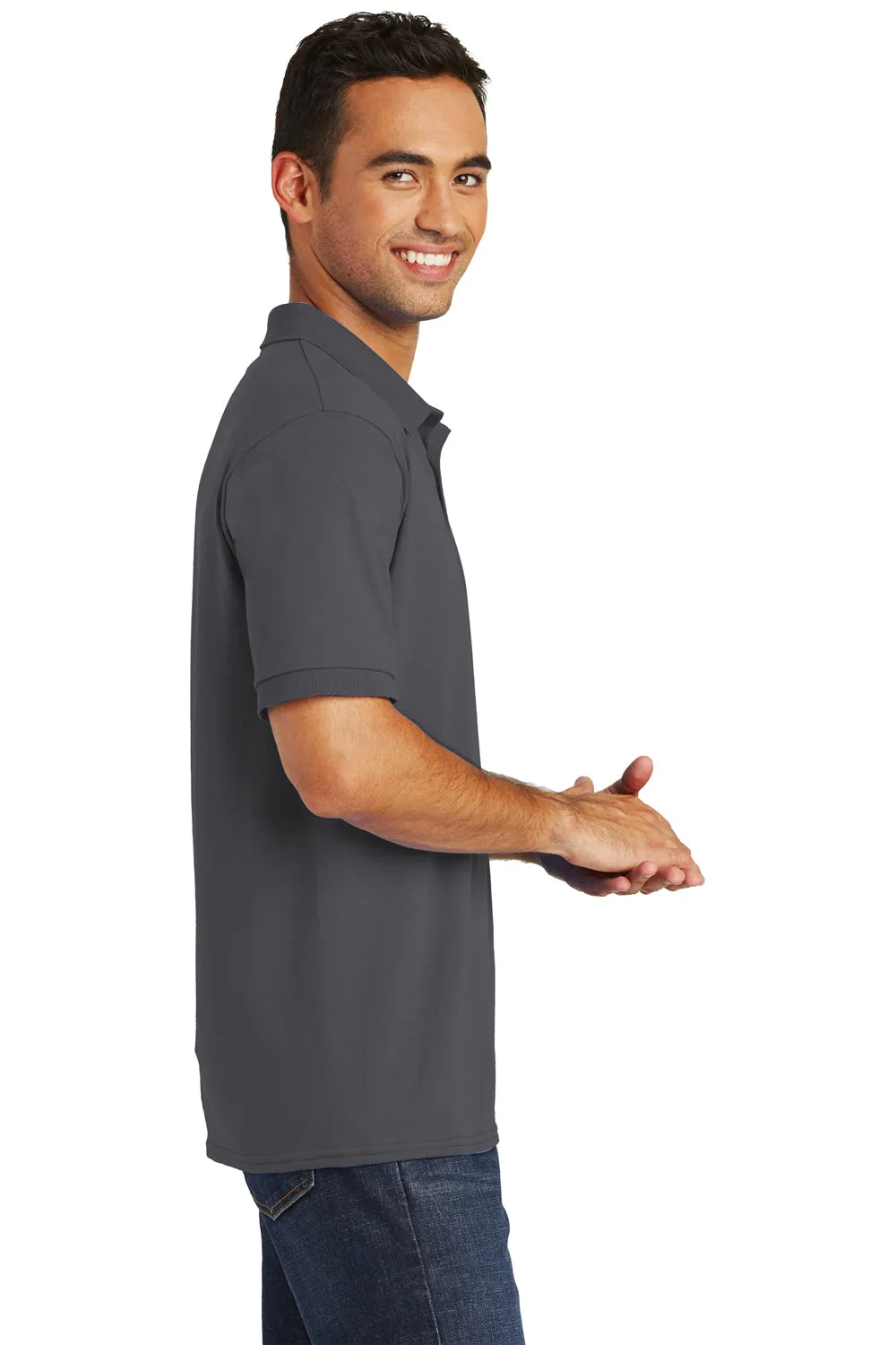 Port & Company Mens Core Stain Resistant Short Sleeve Polo Shirt - Charcoal Grey