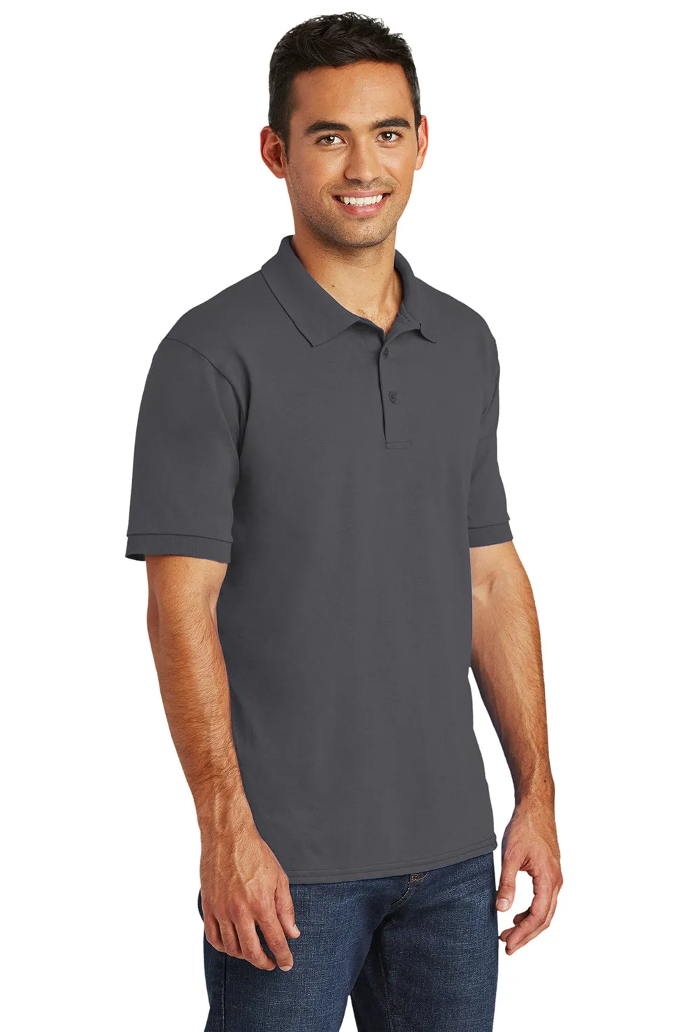 Port & Company Mens Core Stain Resistant Short Sleeve Polo Shirt - Charcoal Grey