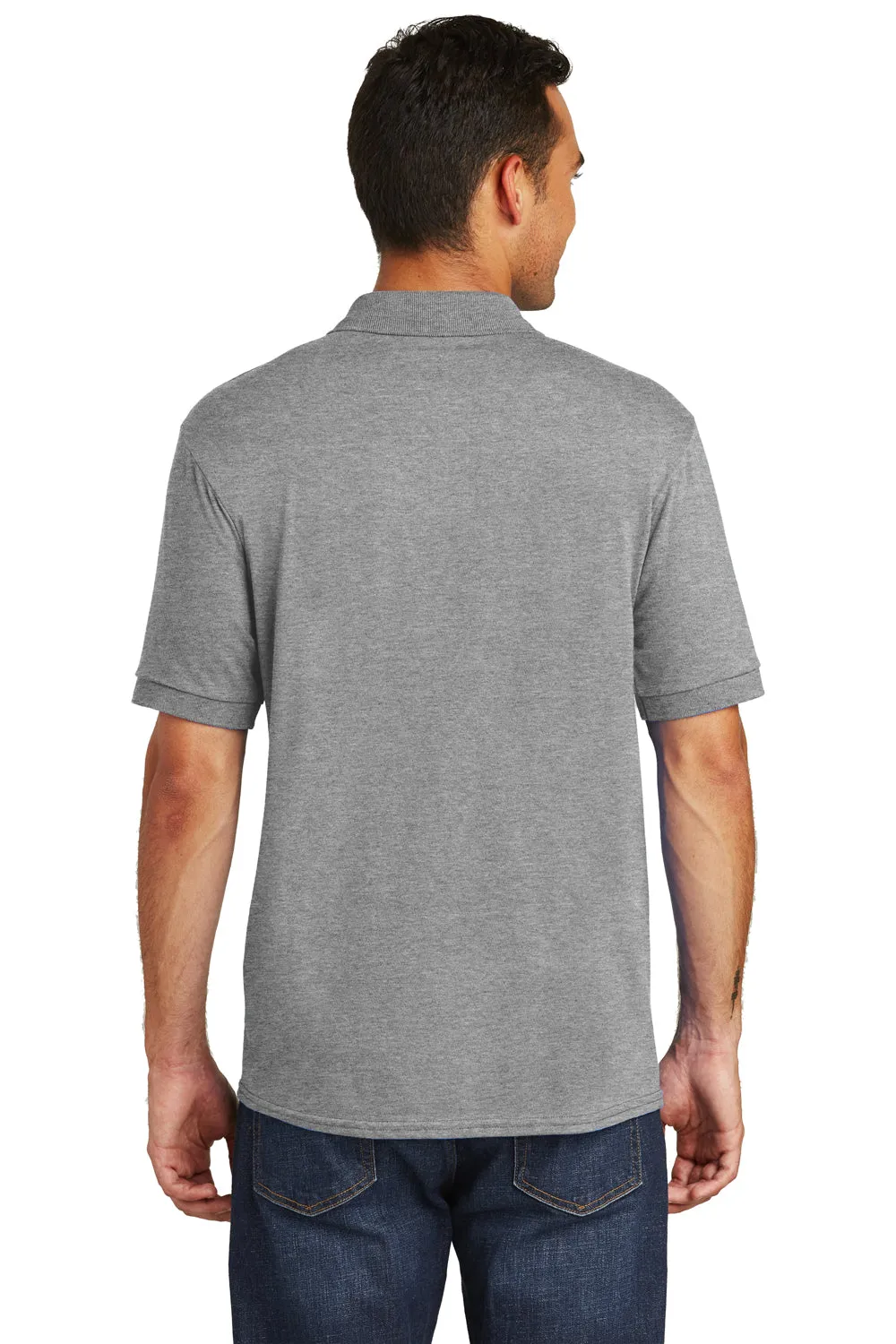 Port & Company Mens Core Stain Resistant Short Sleeve Polo Shirt - Heather Grey