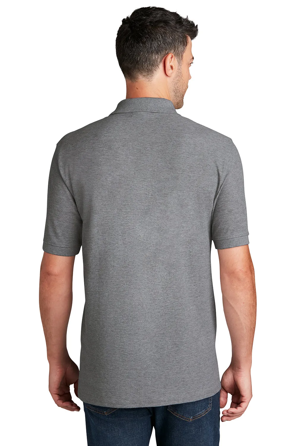 Port & Company Mens Core Stain Resistant Short Sleeve Polo Shirt - Heather Grey