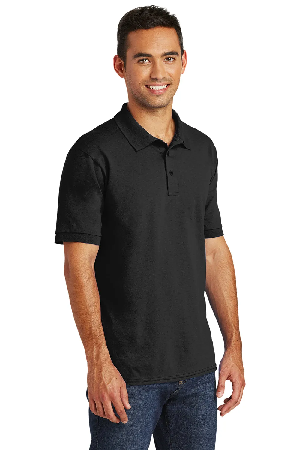 Port & Company Mens Core Stain Resistant Short Sleeve Polo Shirt - Jet Black