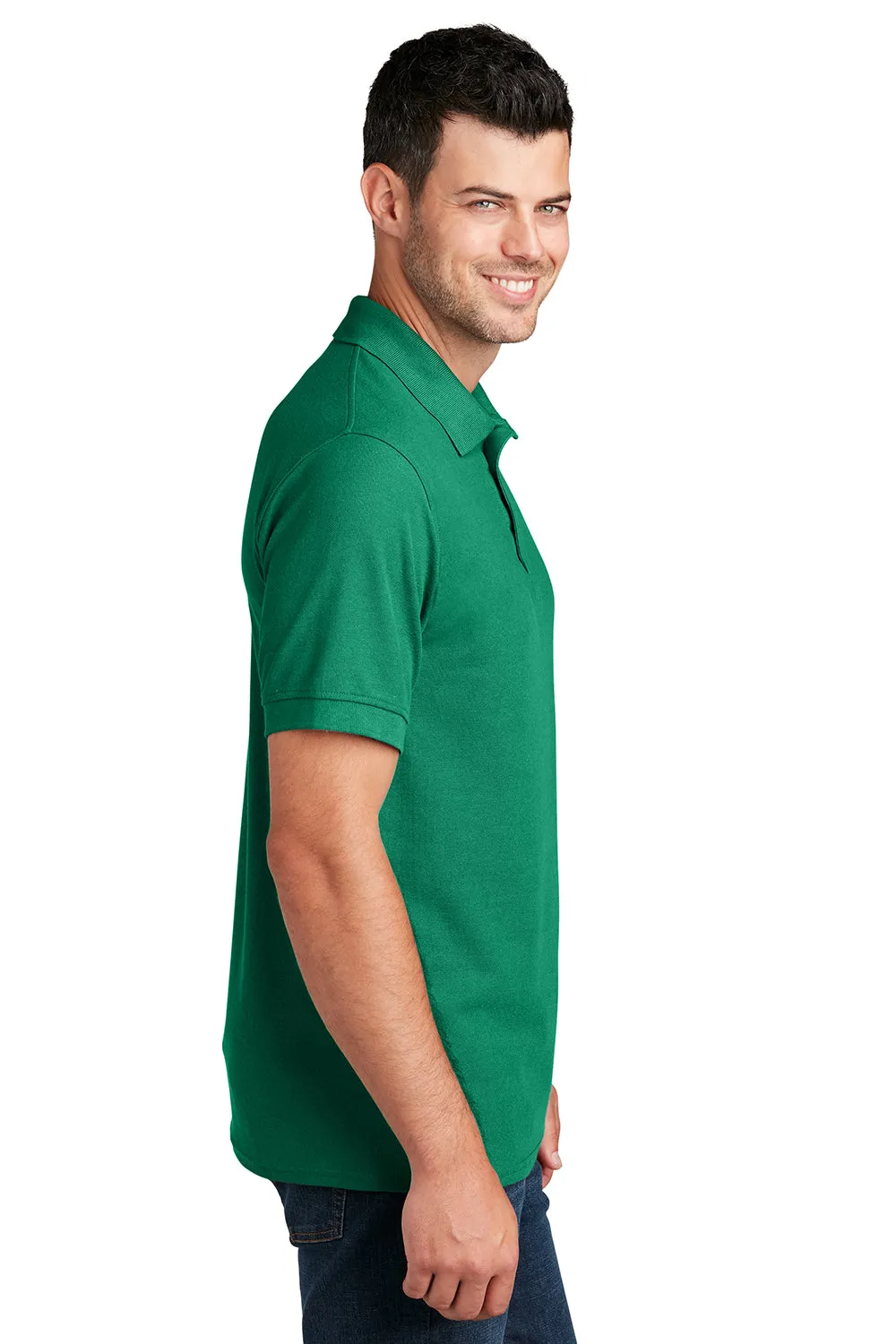 Port & Company Mens Core Stain Resistant Short Sleeve Polo Shirt - Kelly Green - Closeout
