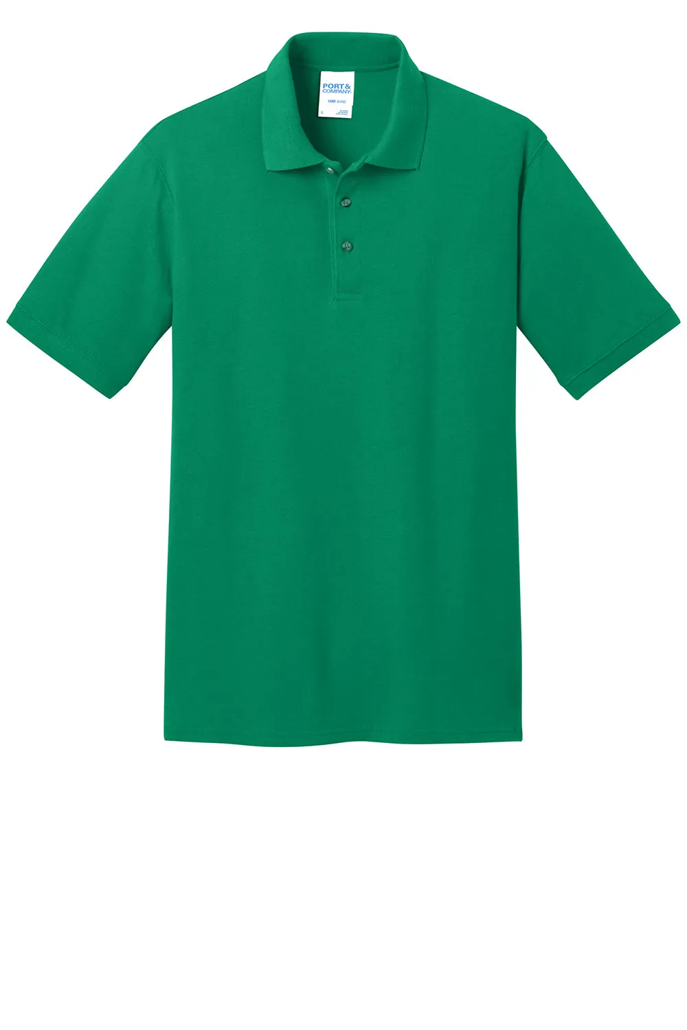 Port & Company Mens Core Stain Resistant Short Sleeve Polo Shirt - Kelly Green - Closeout