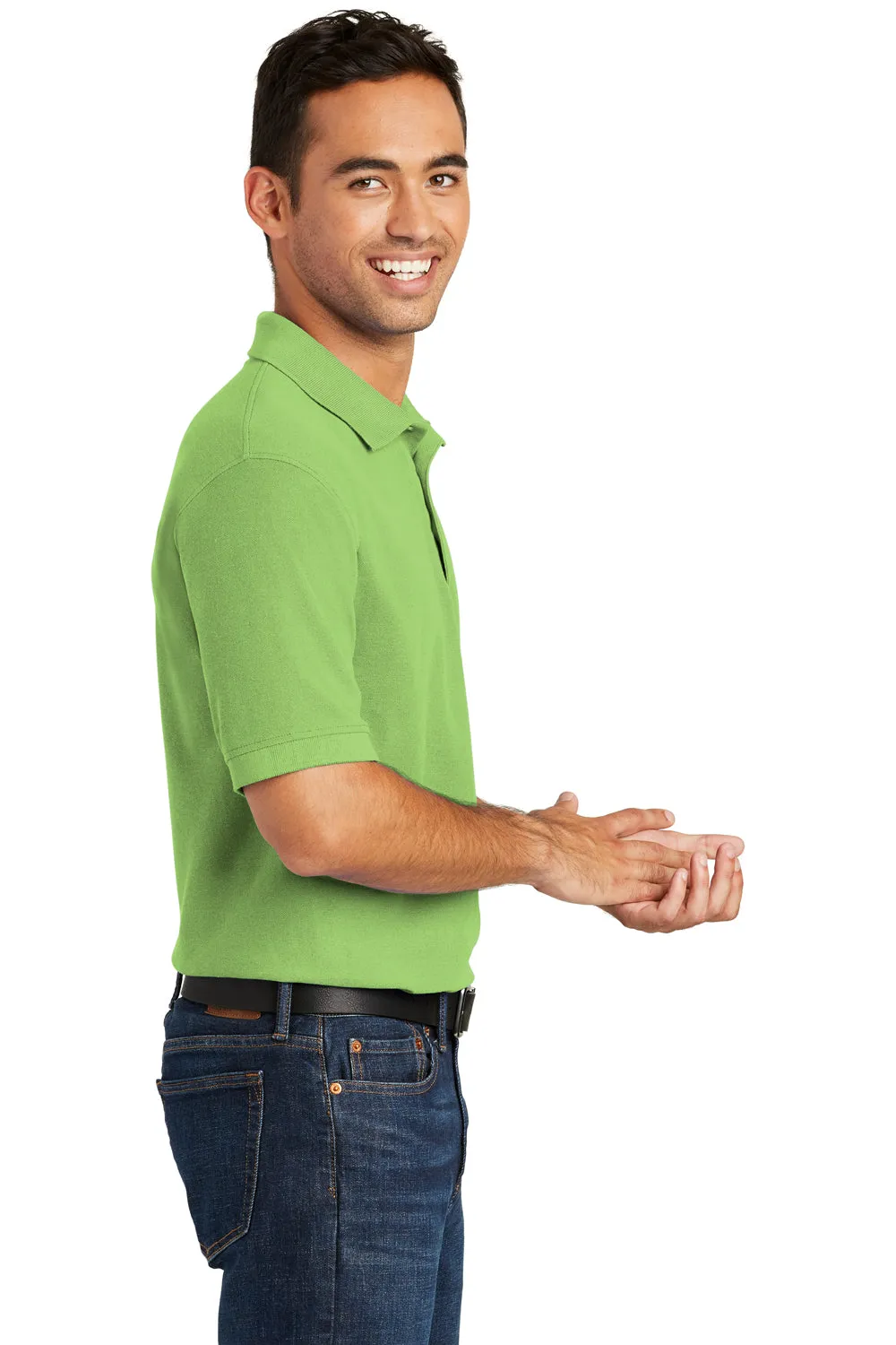 Port & Company Mens Core Stain Resistant Short Sleeve Polo Shirt - Lime Green - Closeout