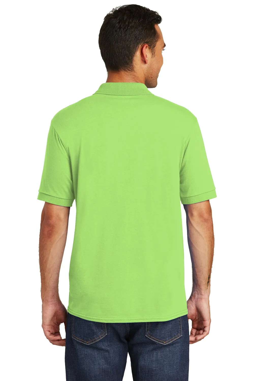 Port & Company Mens Core Stain Resistant Short Sleeve Polo Shirt - Lime Green