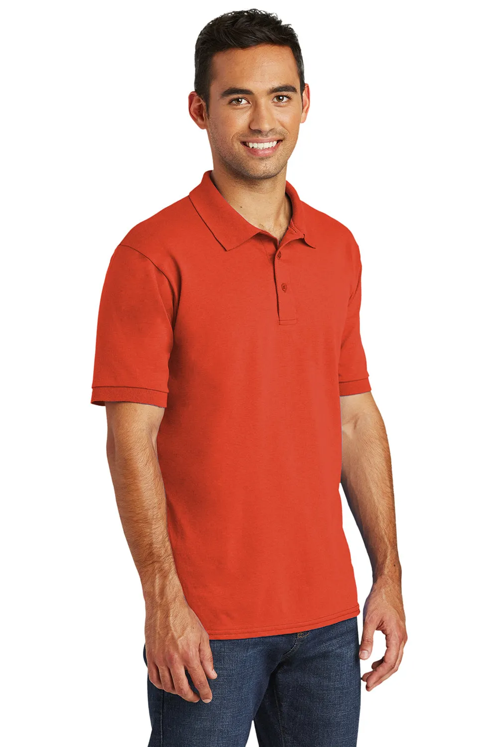 Port & Company Mens Core Stain Resistant Short Sleeve Polo Shirt - Orange