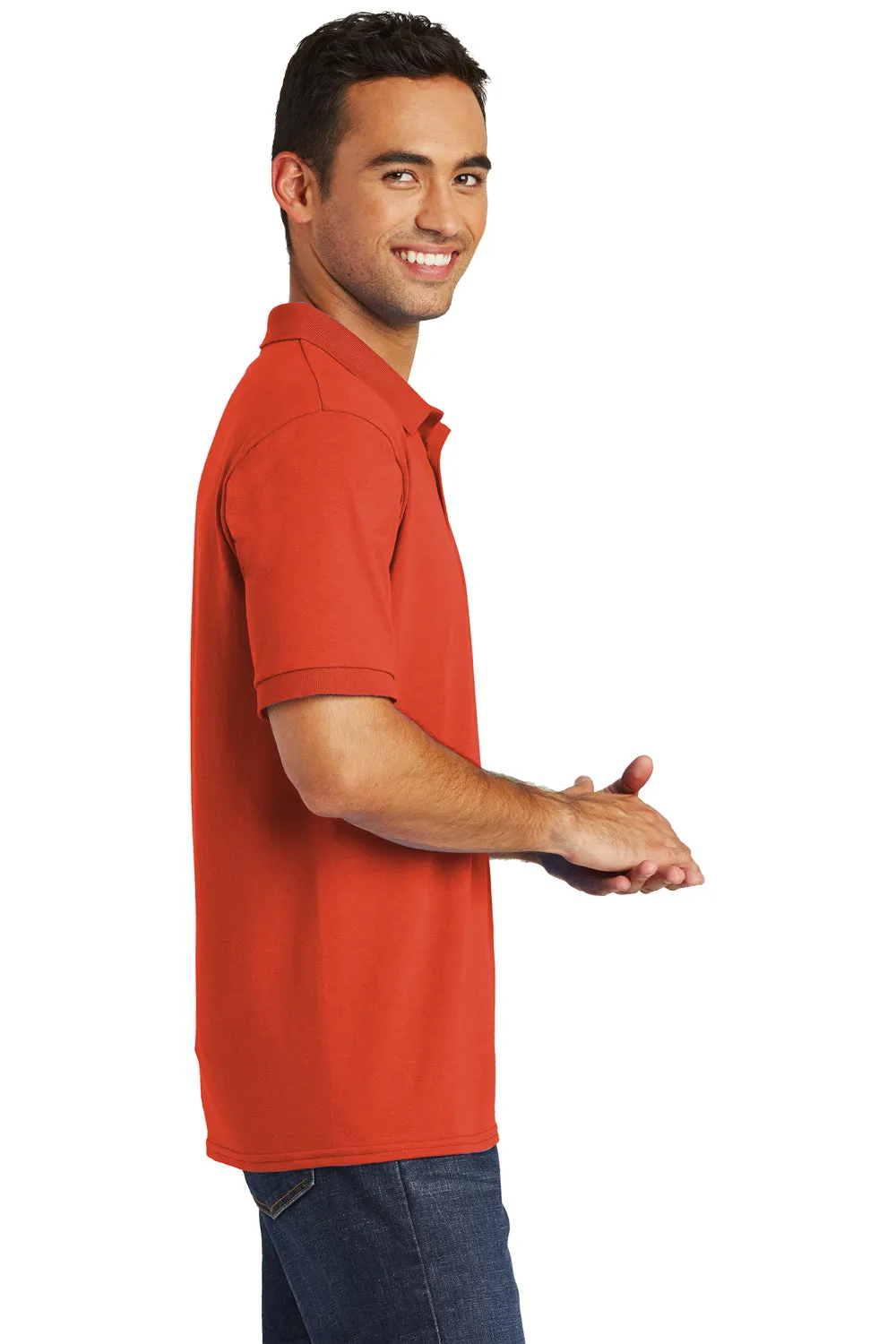 Port & Company Mens Core Stain Resistant Short Sleeve Polo Shirt - Orange