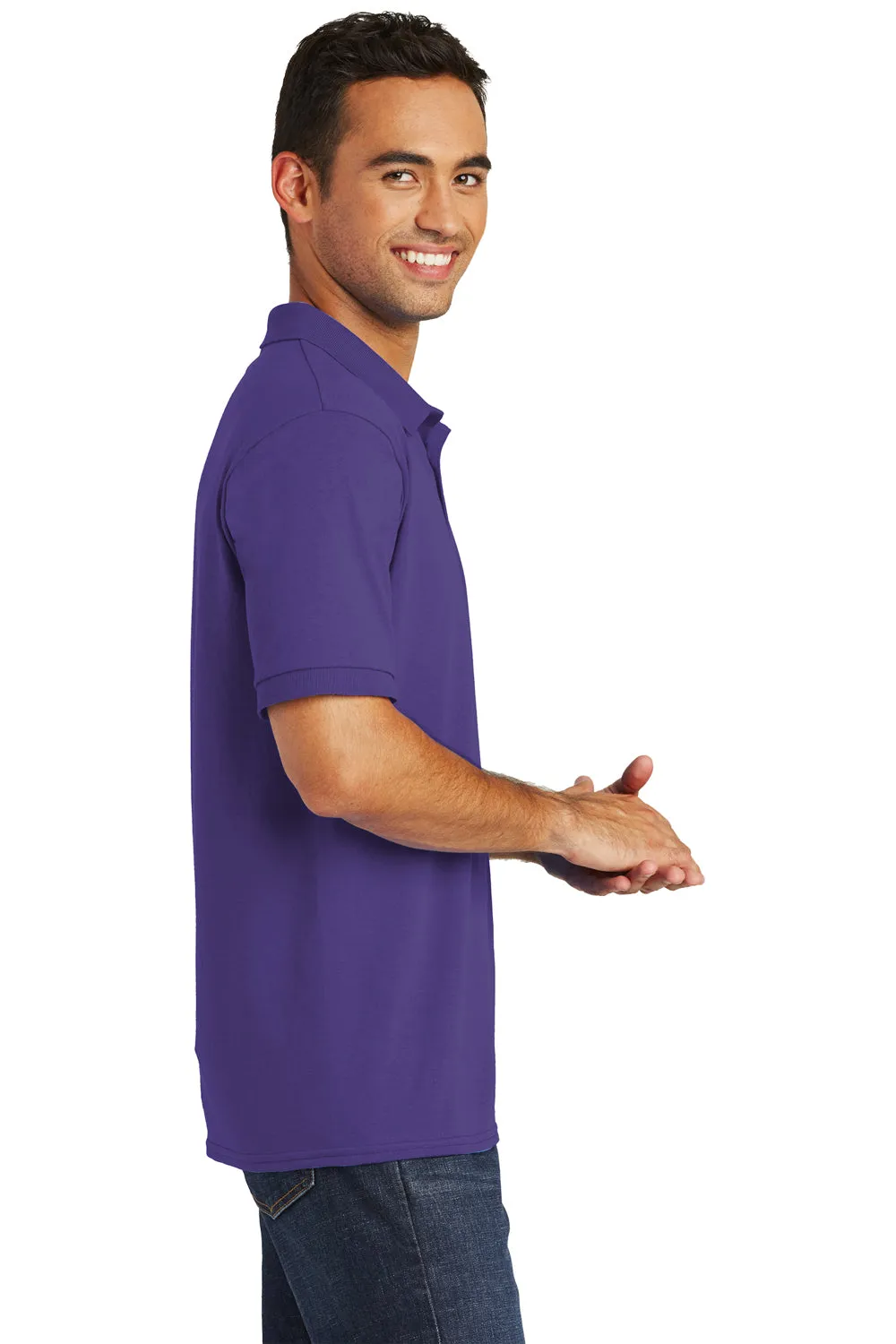Port & Company Mens Core Stain Resistant Short Sleeve Polo Shirt - Purple