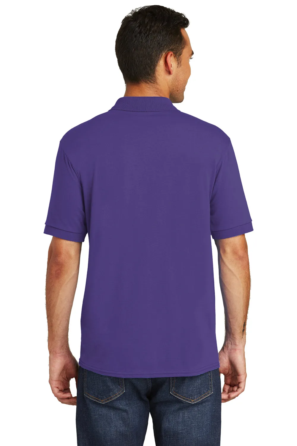 Port & Company Mens Core Stain Resistant Short Sleeve Polo Shirt - Purple