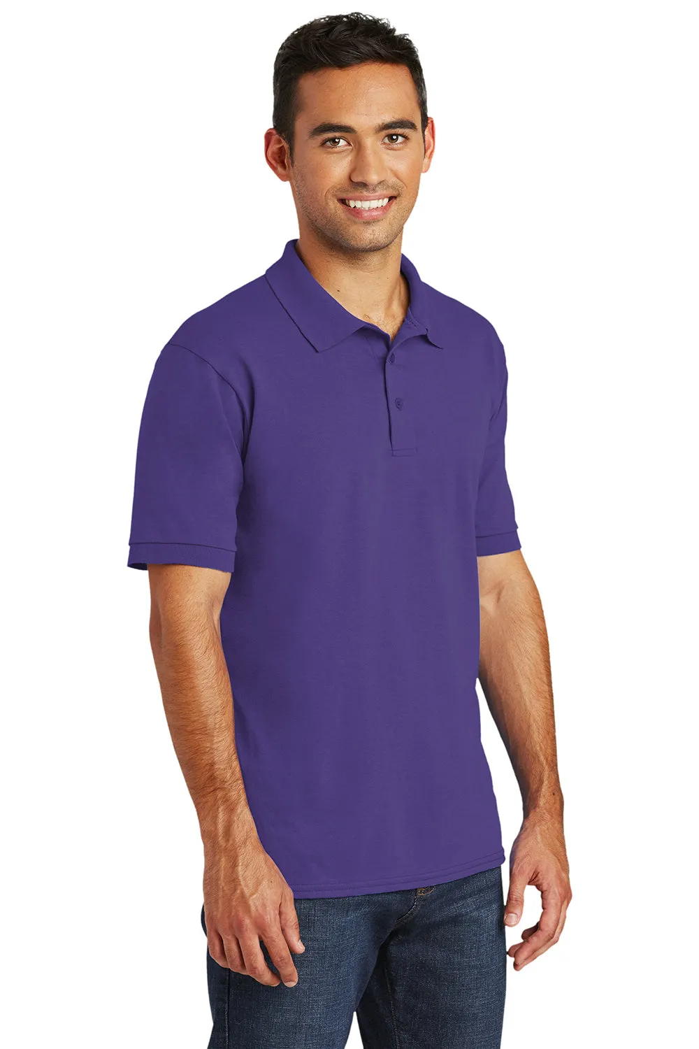 Port & Company Mens Core Stain Resistant Short Sleeve Polo Shirt - Purple