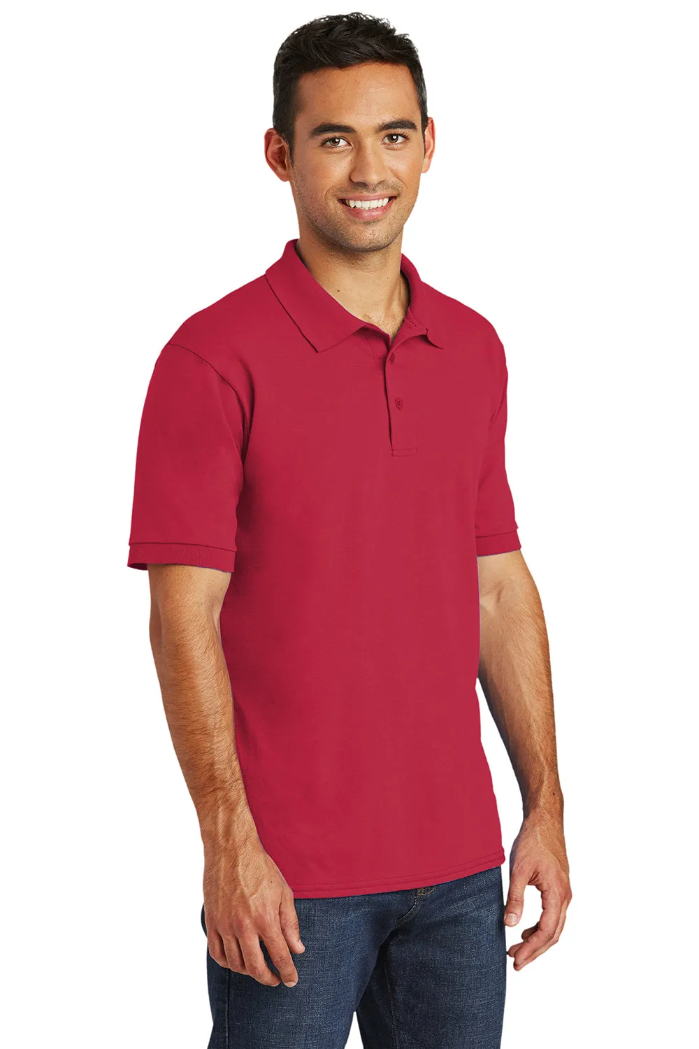 Port & Company Mens Core Stain Resistant Short Sleeve Polo Shirt - Red