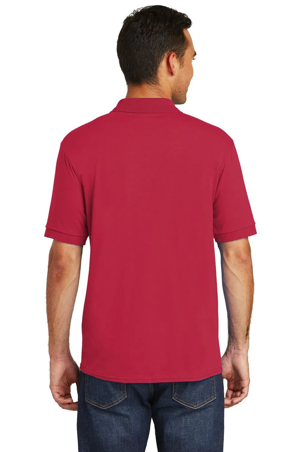 Port & Company Mens Core Stain Resistant Short Sleeve Polo Shirt - Red