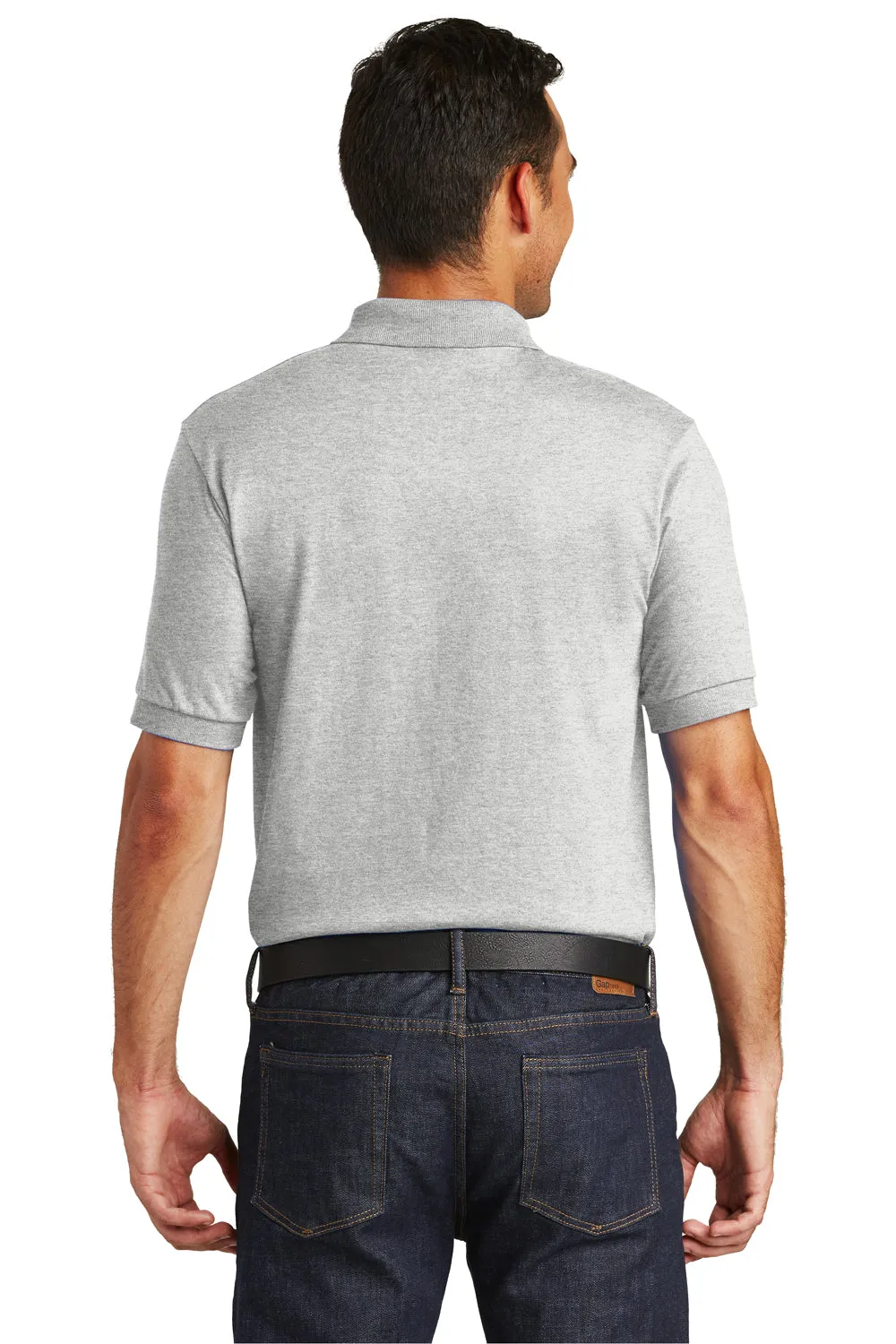 Port & Company Mens Core Stain Resistant Short Sleeve Polo Shirt w/ Pocket - Ash Grey - Closeout