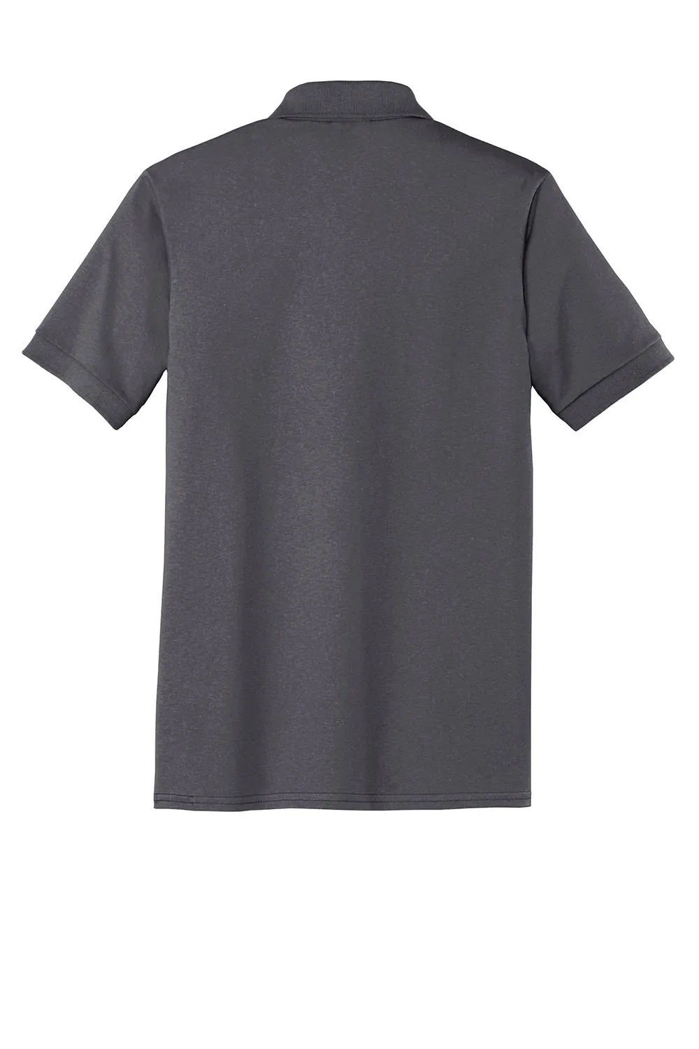 Port & Company Mens Core Stain Resistant Short Sleeve Polo Shirt w/ Pocket - Charcoal Grey