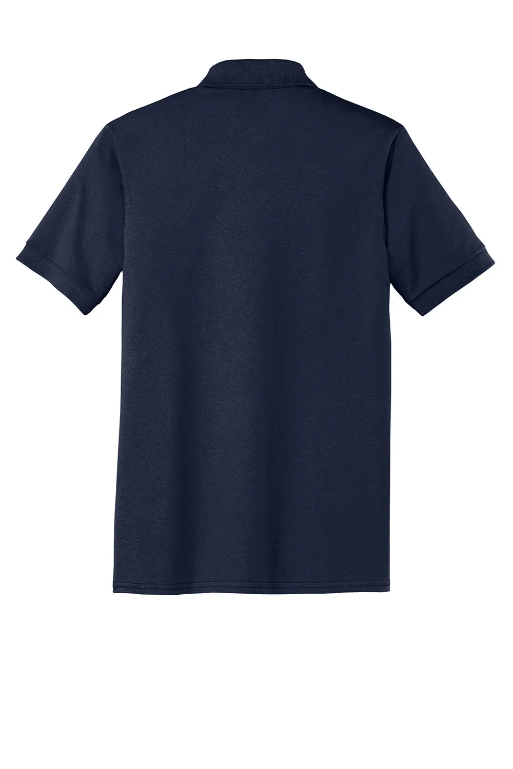Port & Company Mens Core Stain Resistant Short Sleeve Polo Shirt w/ Pocket - Deep Navy Blue