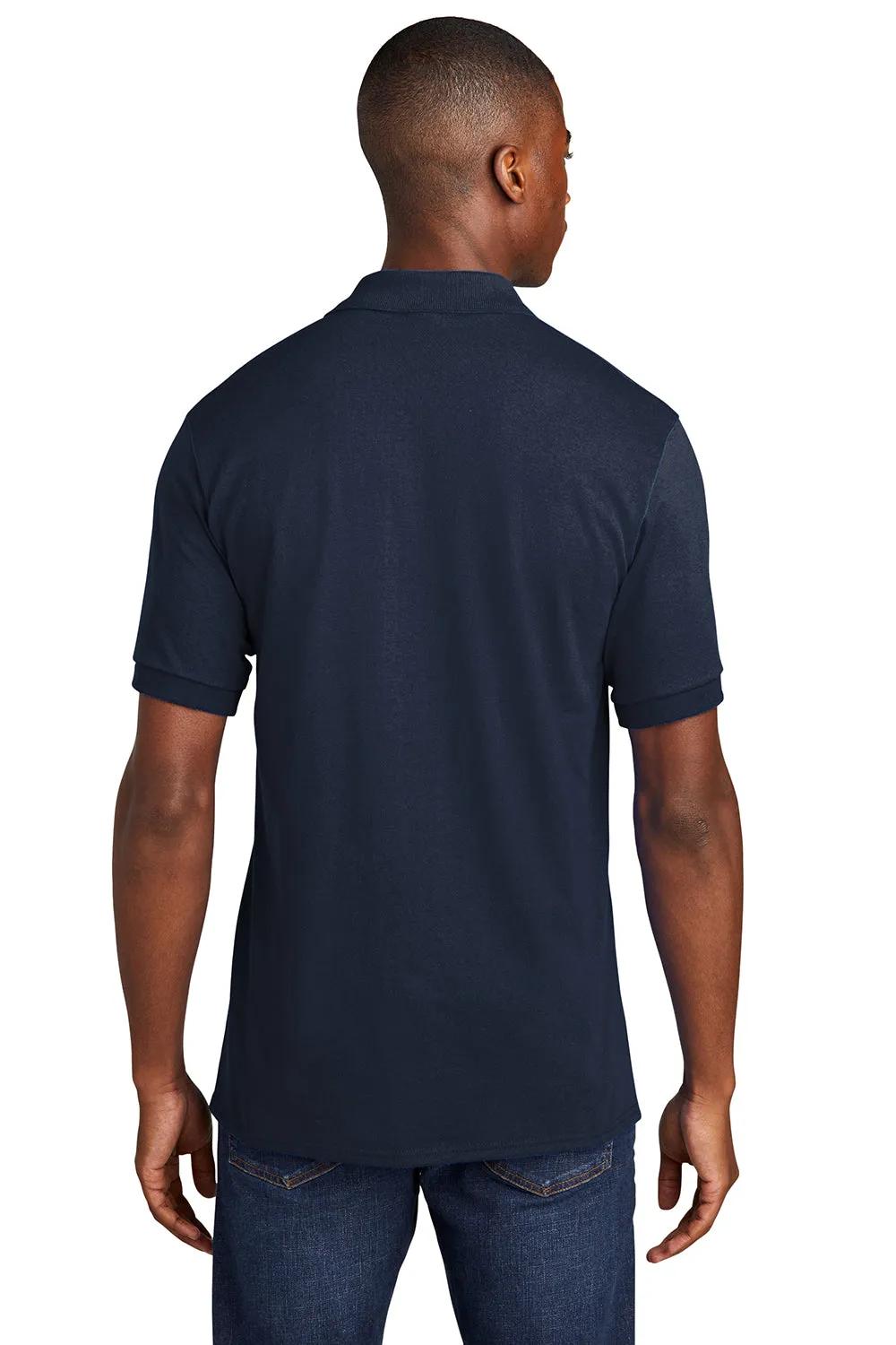 Port & Company Mens Core Stain Resistant Short Sleeve Polo Shirt w/ Pocket - Deep Navy Blue