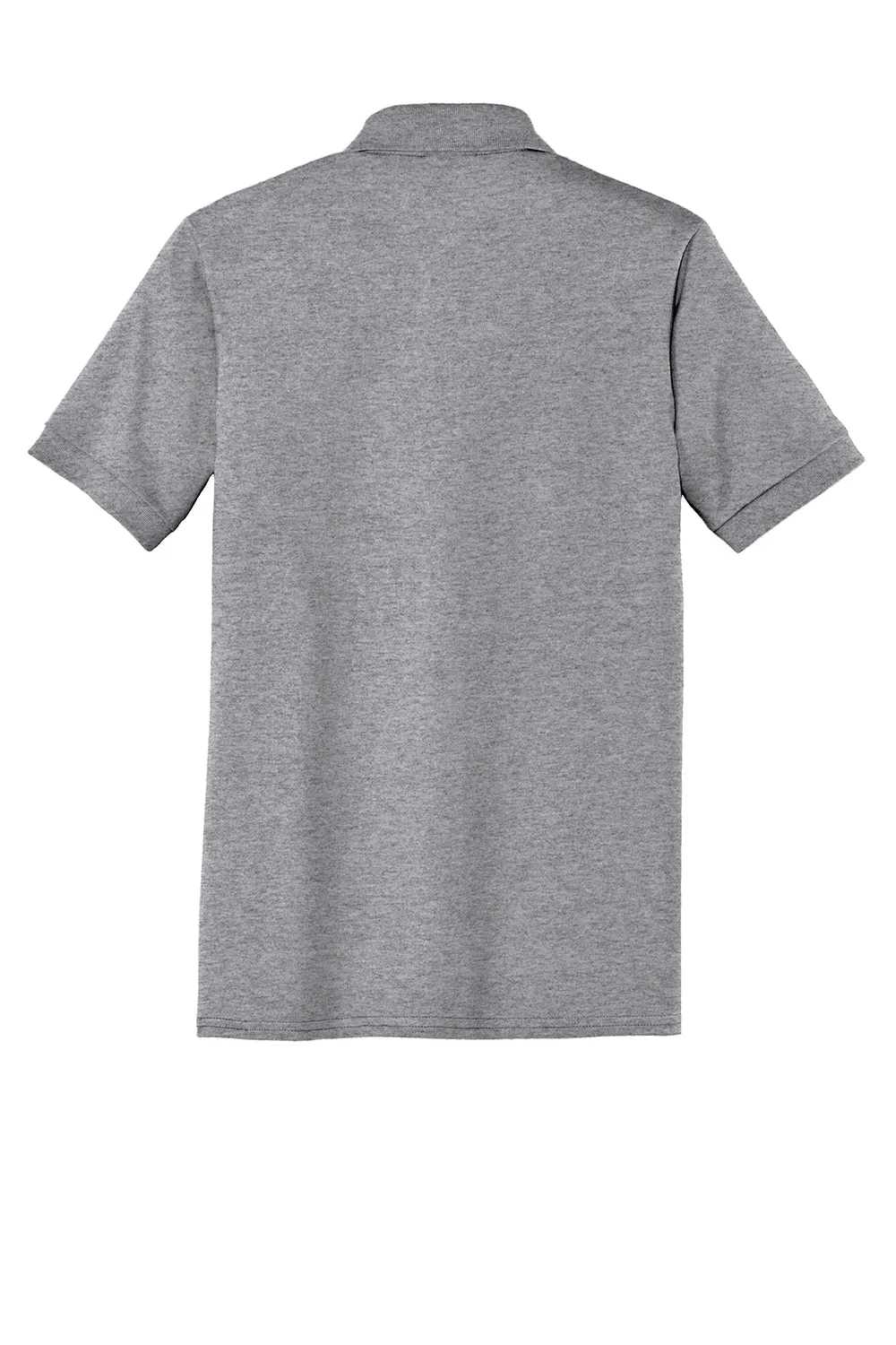 Port & Company Mens Core Stain Resistant Short Sleeve Polo Shirt w/ Pocket - Heather Grey