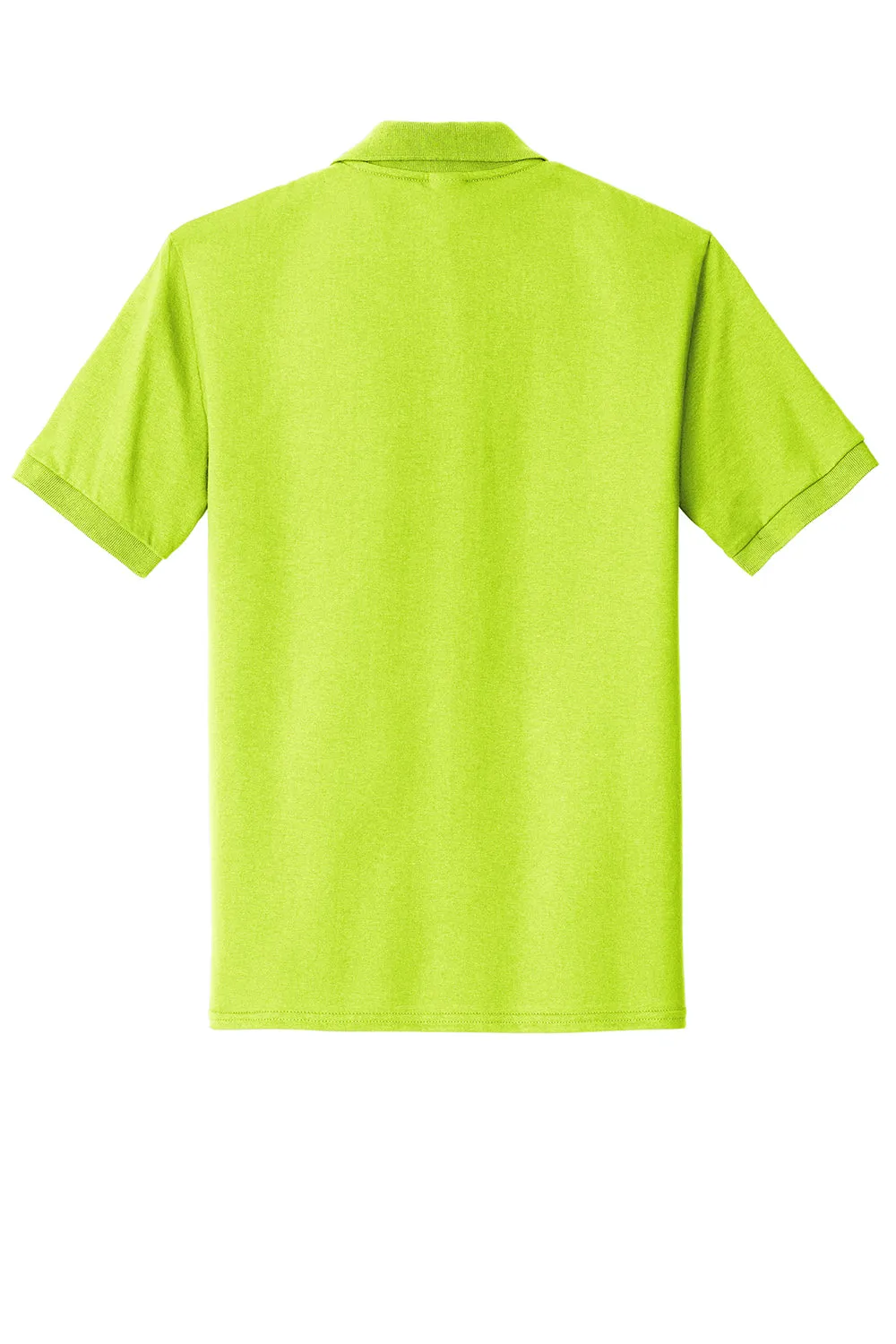 Port & Company Mens Core Stain Resistant Short Sleeve Polo Shirt w/ Pocket - Safety Green