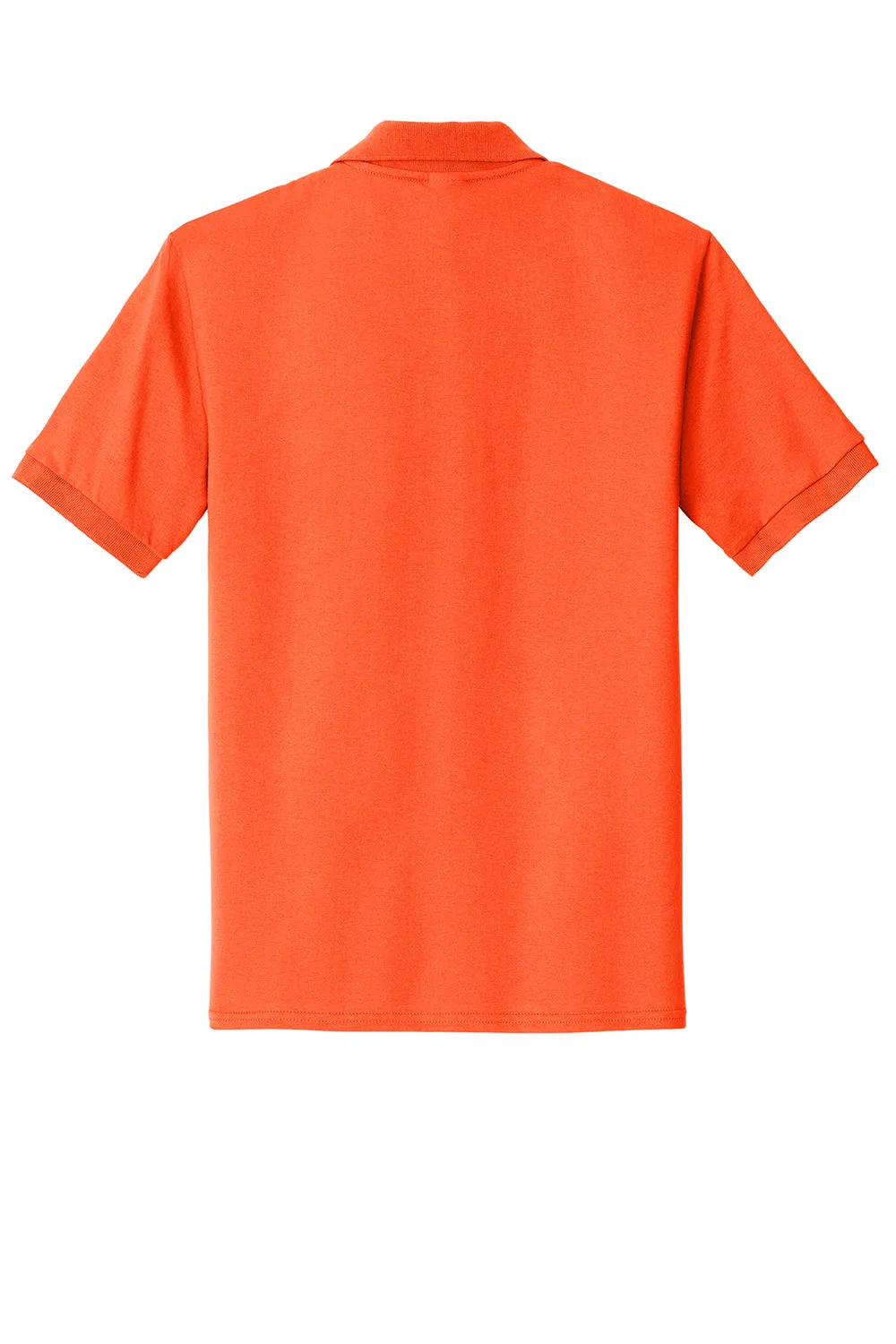Port & Company Mens Core Stain Resistant Short Sleeve Polo Shirt w/ Pocket - Safety Orange