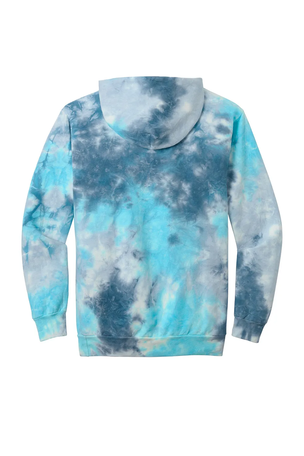 Port & Company Mens Crystal Tie-Dye Hooded Sweatshirt Hoodie w/ Pouch Pocket - Lagoon