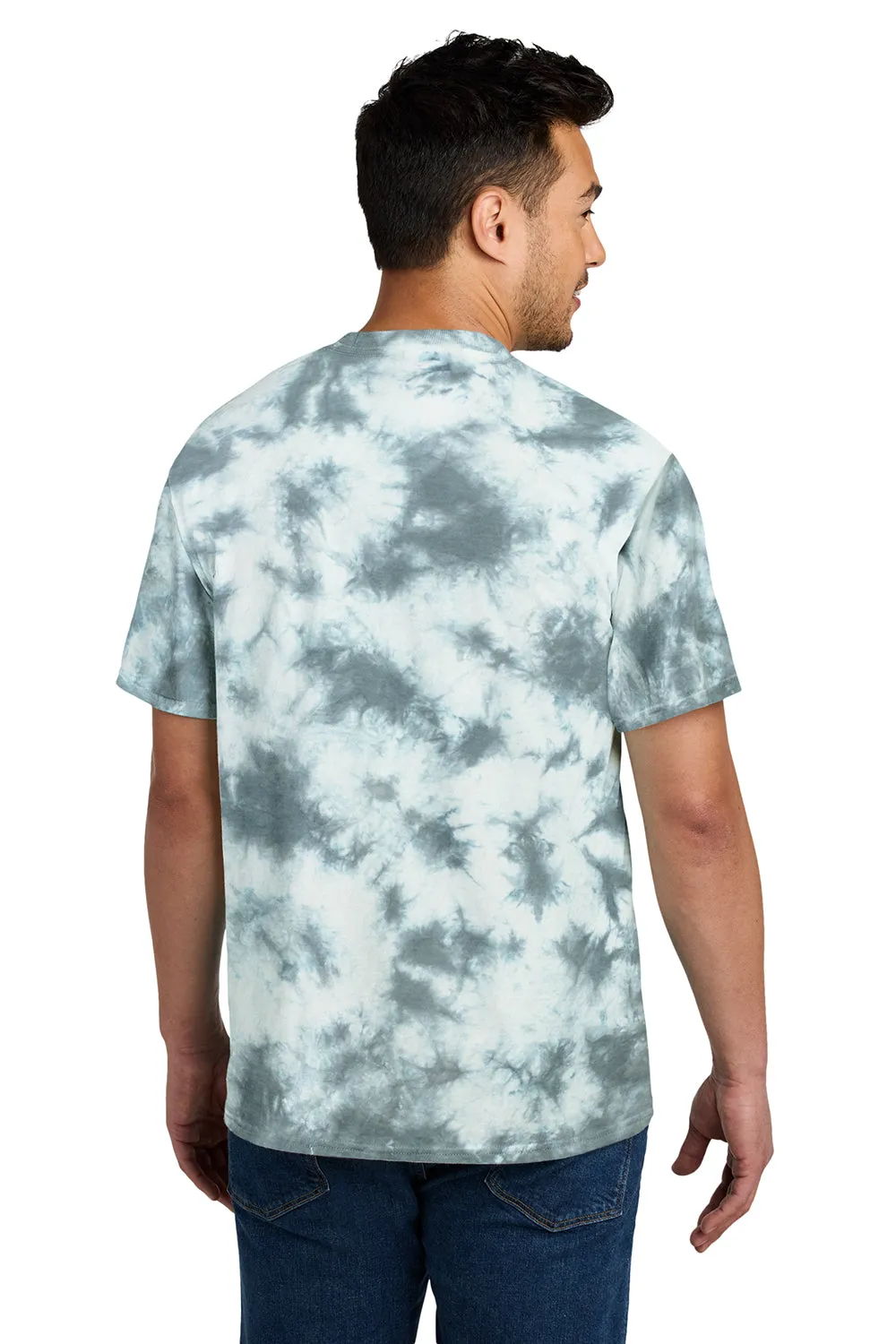 Port & Company Mens Crystal Tie-Dye Short Sleeve Crewneck T-Shirt - Grey