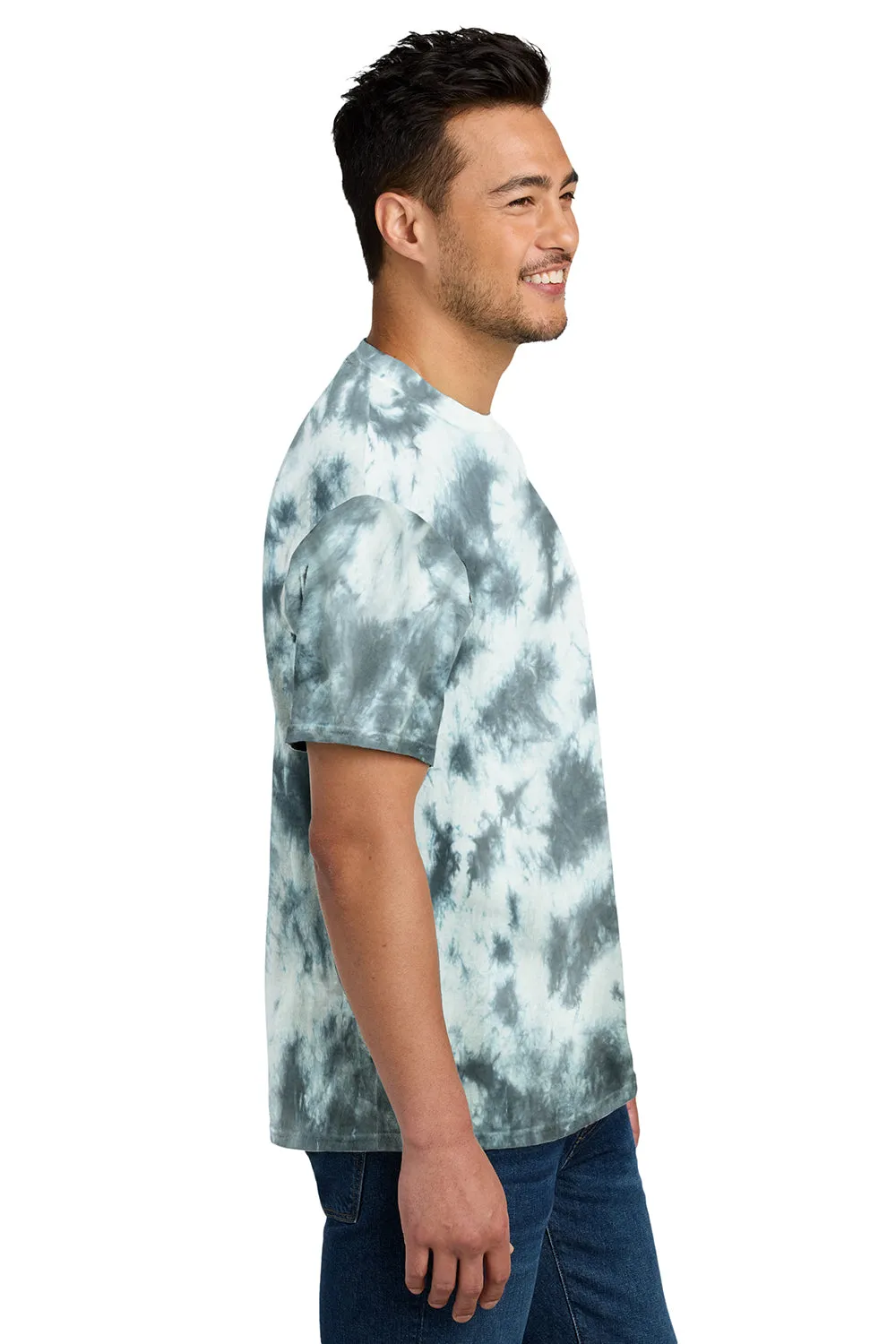 Port & Company Mens Crystal Tie-Dye Short Sleeve Crewneck T-Shirt - Grey