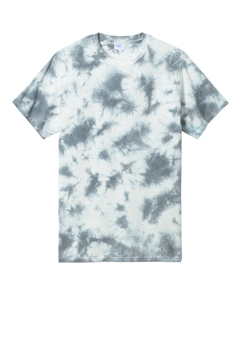 Port & Company Mens Crystal Tie-Dye Short Sleeve Crewneck T-Shirt - Grey