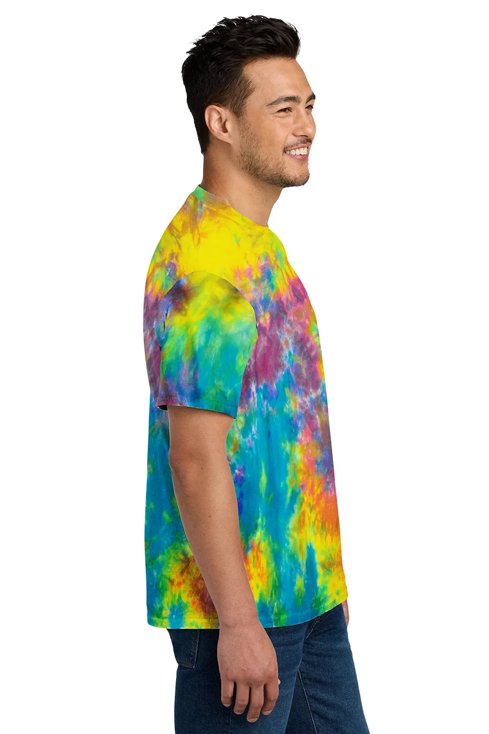 Port & Company Mens Crystal Tie-Dye Short Sleeve Crewneck T-Shirt - Jeweltone